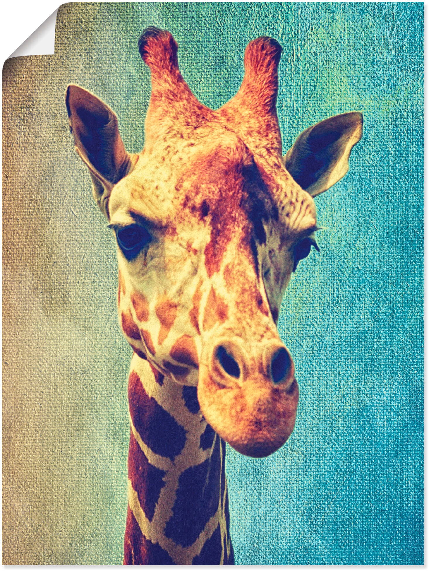 oder | in Leinwandbild, bestellen Größen Wildtiere, (1 als Wandaufkleber Giraffe«, versch. Artland BAUR Poster »Die St.), Wandbild