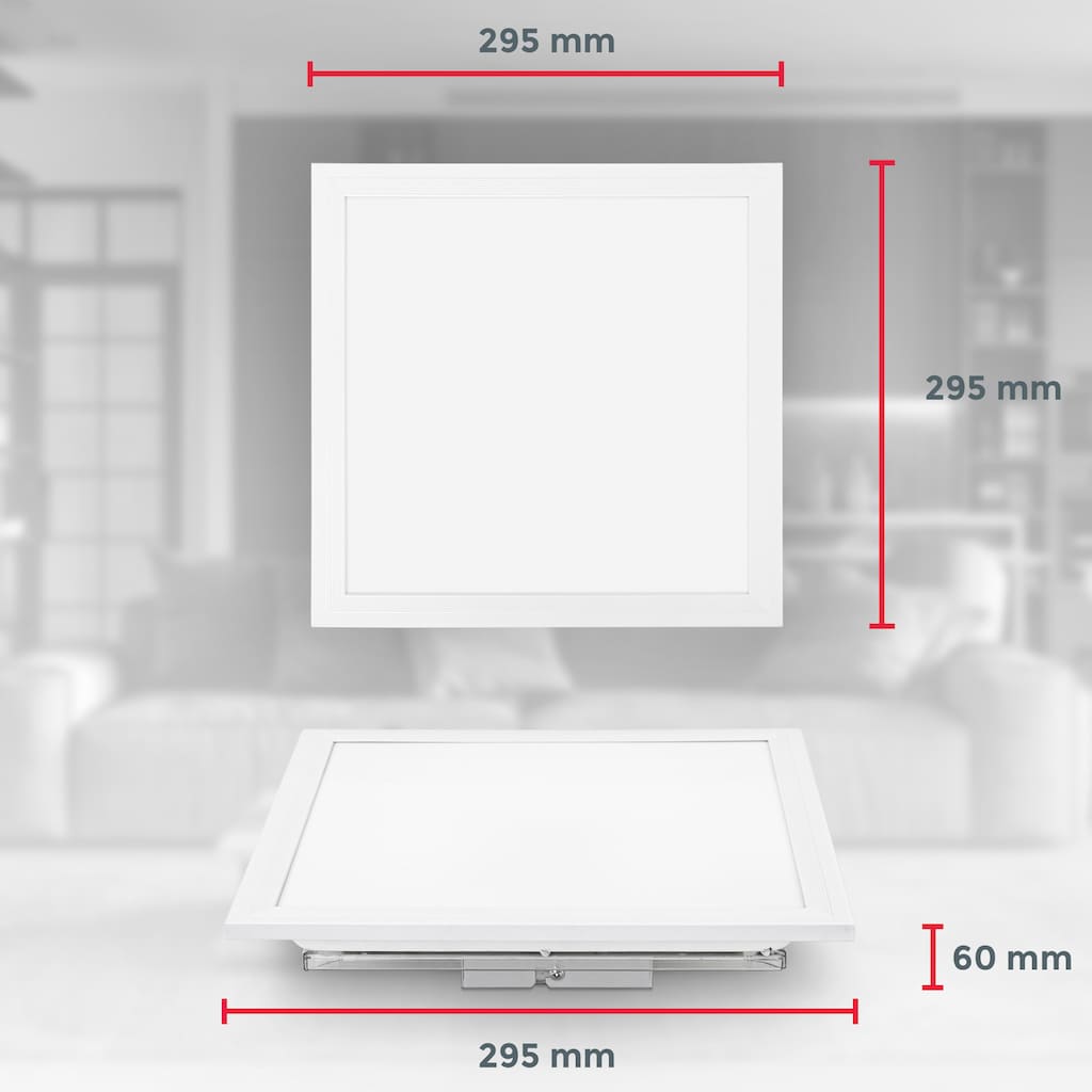 B.K.Licht LED Deckenleuchte,  mit Fernbedienung und Hintergrundbeleuchtungseffekt, 1 x LED-Platine 16 Watt, 1.600lm, dimmbar 3.000 - 6.500K