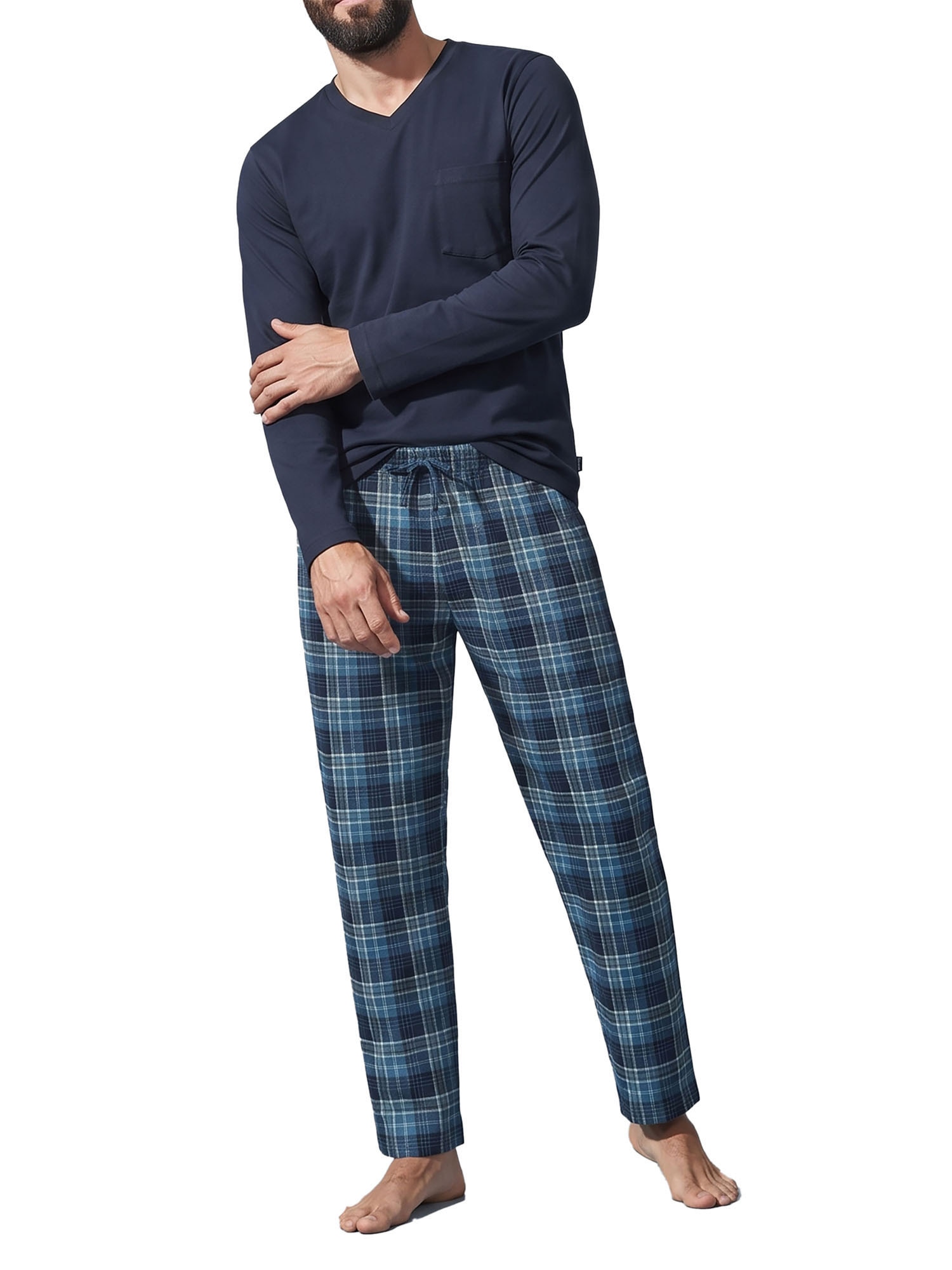 Ammann Pyjama »Herren Langarm Shirt, Lange Twillhose Night & Relax« 1 Stk.