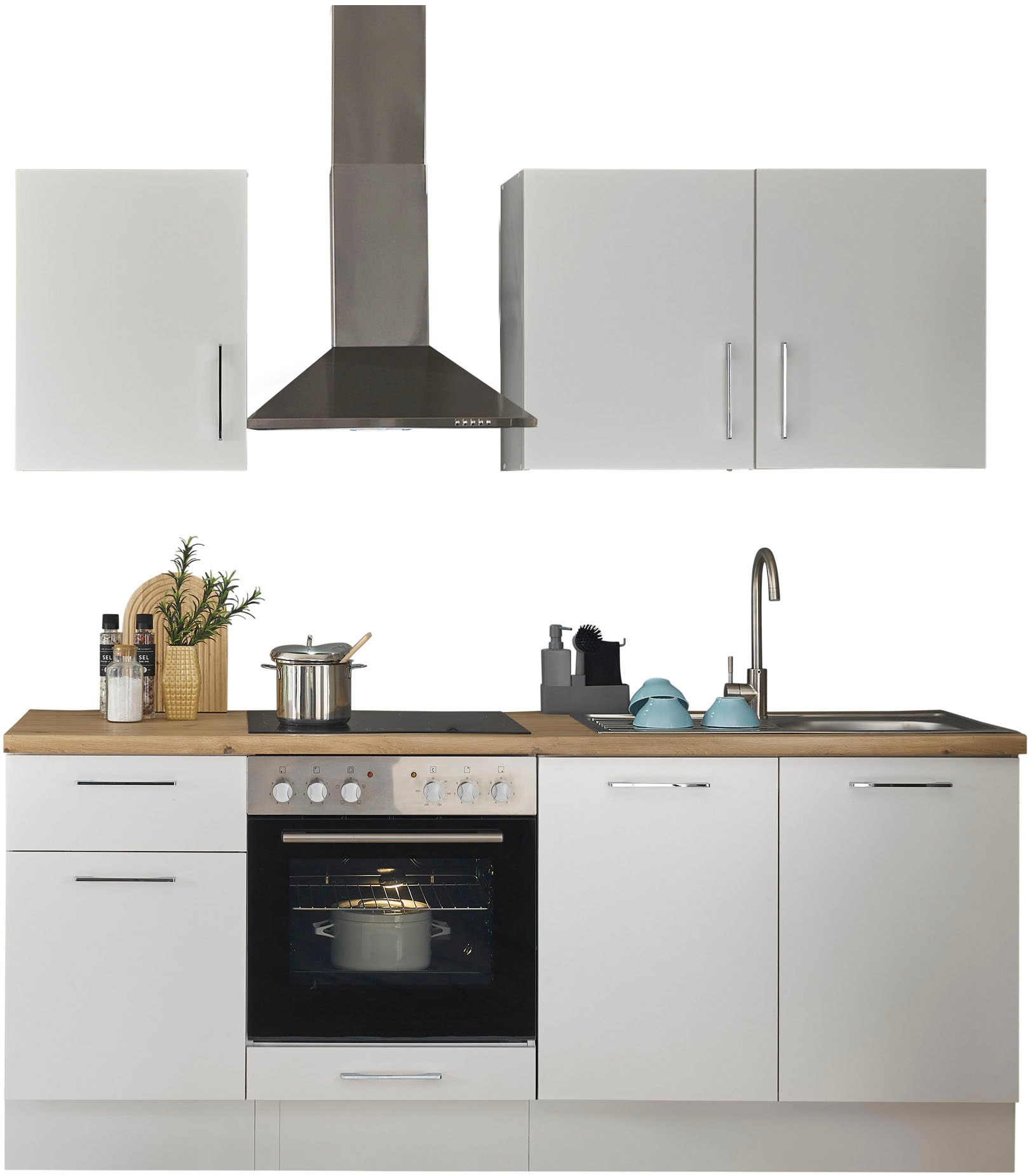 BASIC by Balculina Küchenzeile »Turin«, Breite 210 cm, wahlweise mit E-Geräten