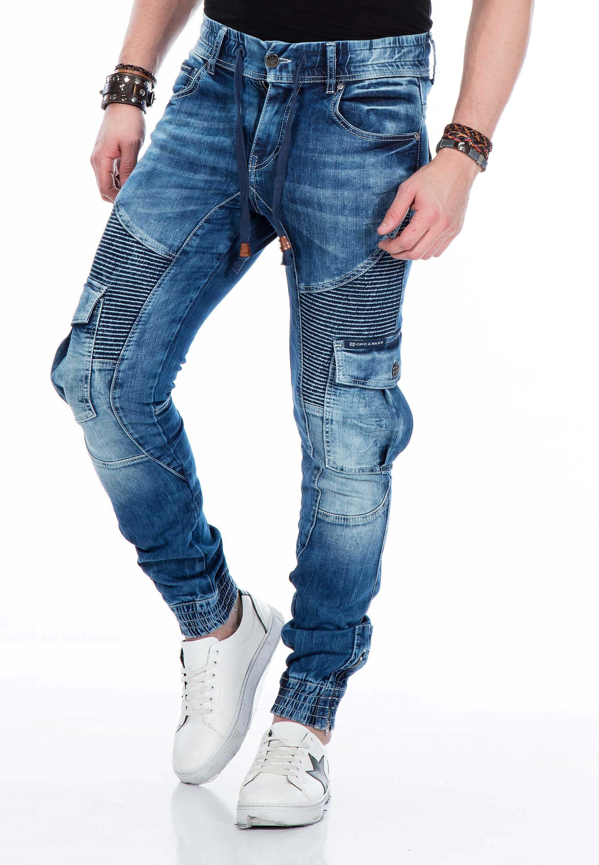 Bequeme Jeans, mit elastischen Bündchen am Saum