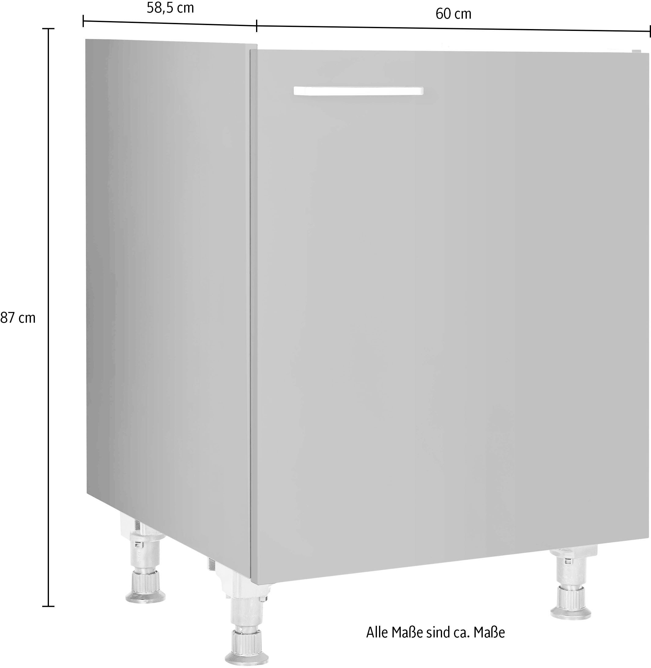 nobilia® Spülenschrank »"Touch", Ausrichtung wählbar, vormontiert, in den Breiten«, 45 und 60 cm, mit höhenverstellbaren Sockelfüßen