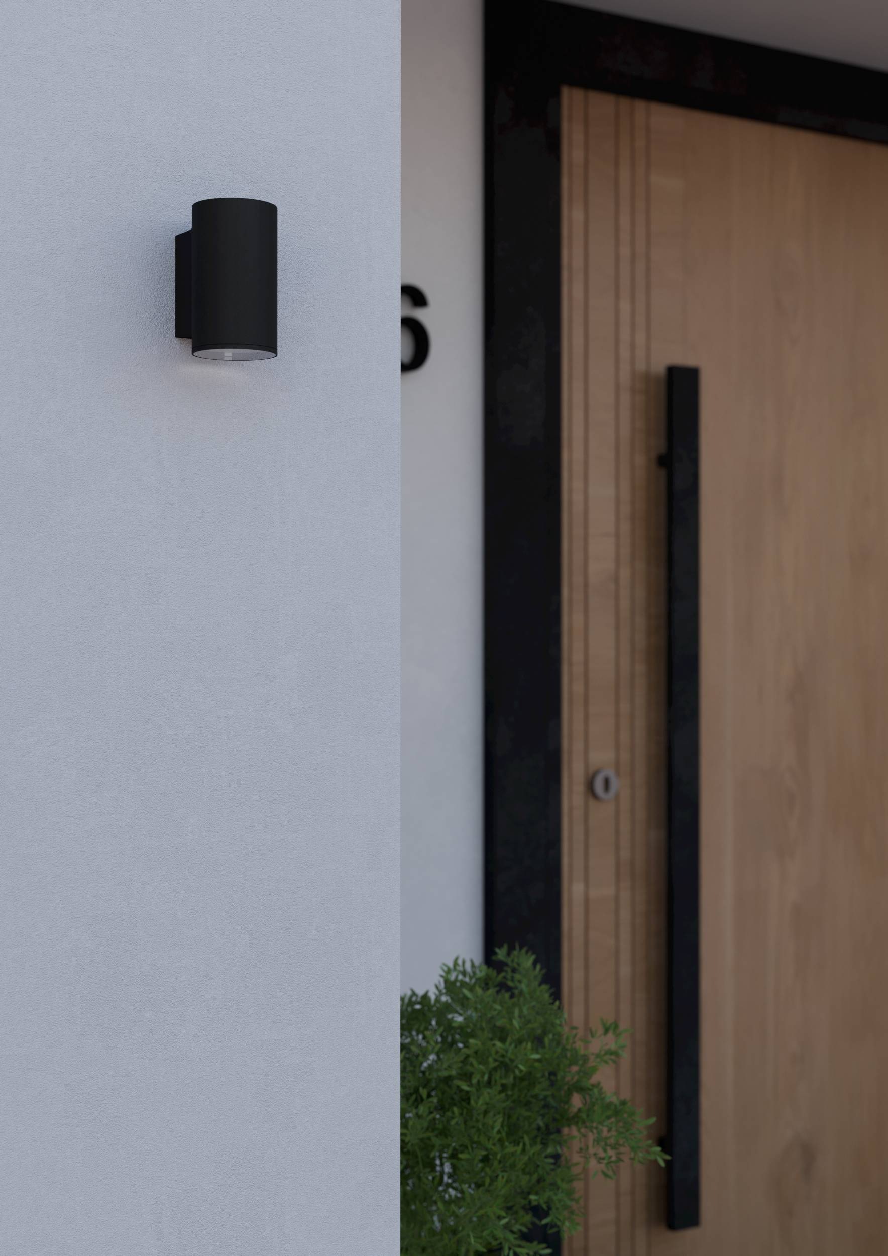 EGLO Wandleuchte »Izzalini Außenleuchte, Wandleuchte außen mit Down Light, IP54, GU10,« GU10 1 Stk. Wand-/Deckenleuchte - L6,5 x H11,5 x AL9,5 cm - schwarz - 1X2,8W inkl.