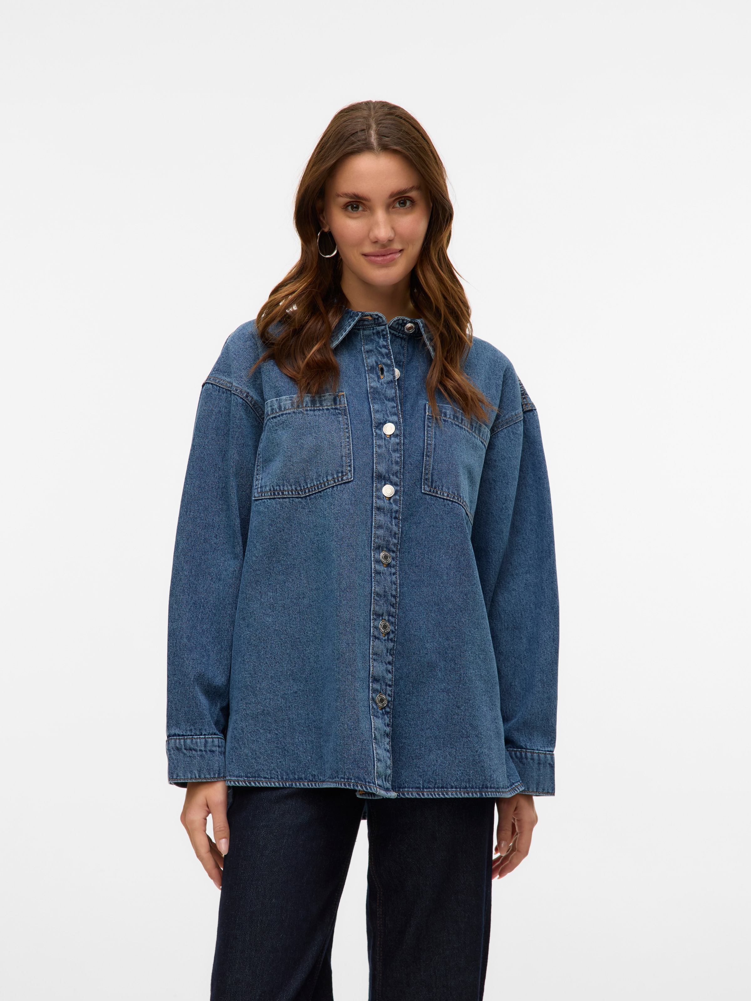 Vero Moda Jeansbluse "VMJENNIE LS OVERSIZE DENIM SHIRT GA NOOS" günstig online kaufen