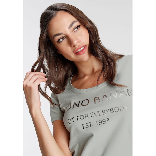 Bruno Banani T-Shirt, mit goldfarbenem Logodruck NEUE KOLLEKTION online  bestellen | BAUR
