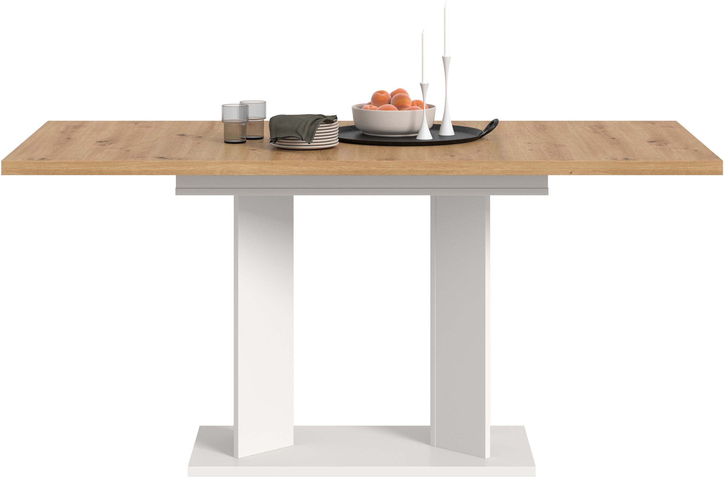 Home affaire Esstisch »GERO, 120-160 cm, ausziehbar, Säulengestell« in verschiedenen Ausführungen erhältlich, 1 Stk. tlg. Tisch, Esstisch, Esszimmer, Esszimmertisch, Küchetisch, Bartisch