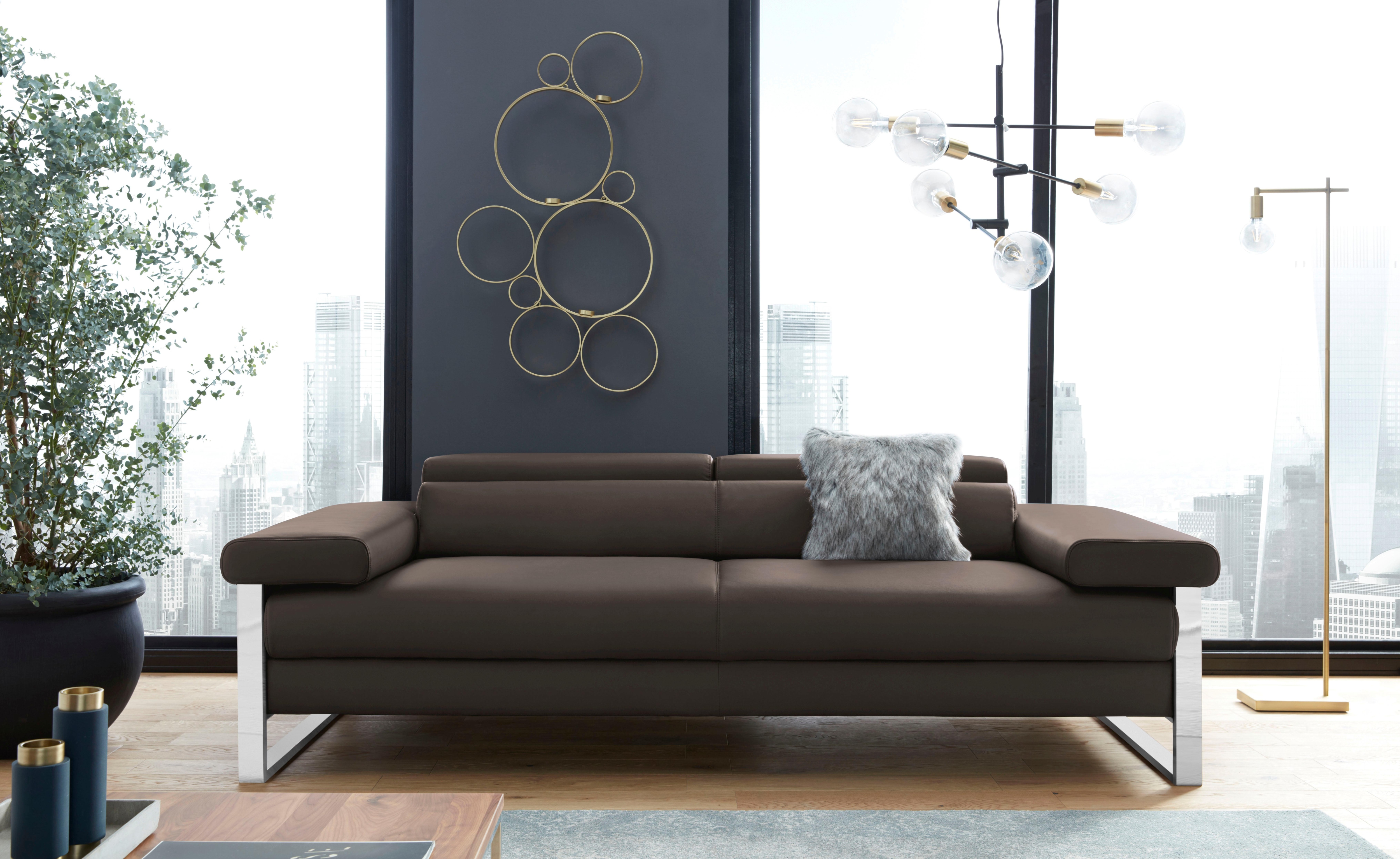W.SCHILLIG 2-Sitzer "finn" German Design Award 2016, Fußgestell Chrom glänzend, Breite 230 cm