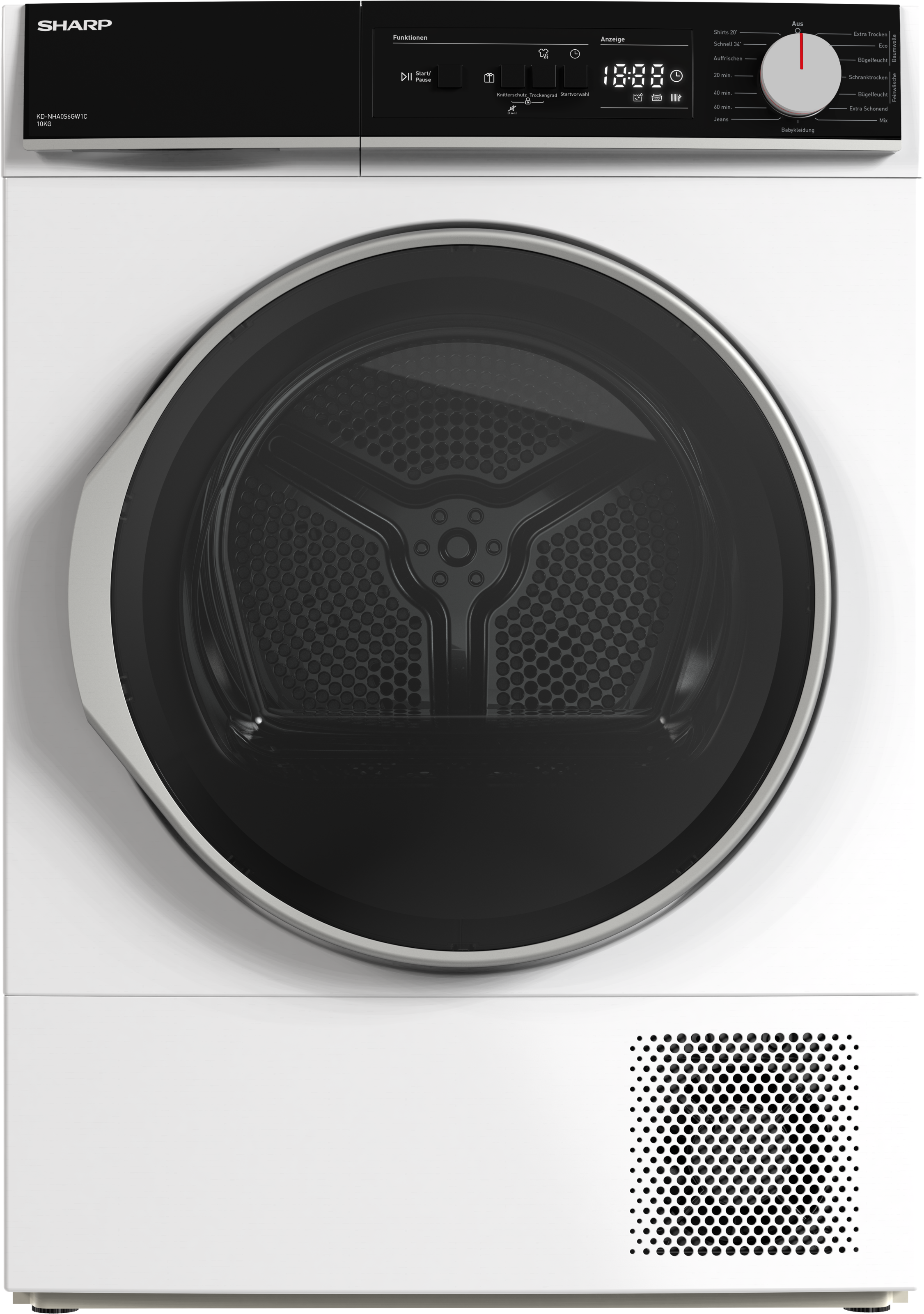 Sharp Wärmepumpentrockner "KD-NHA0S6GW1C-DE" 10kg / EEK C / 3 Tasten / XL-G günstig online kaufen