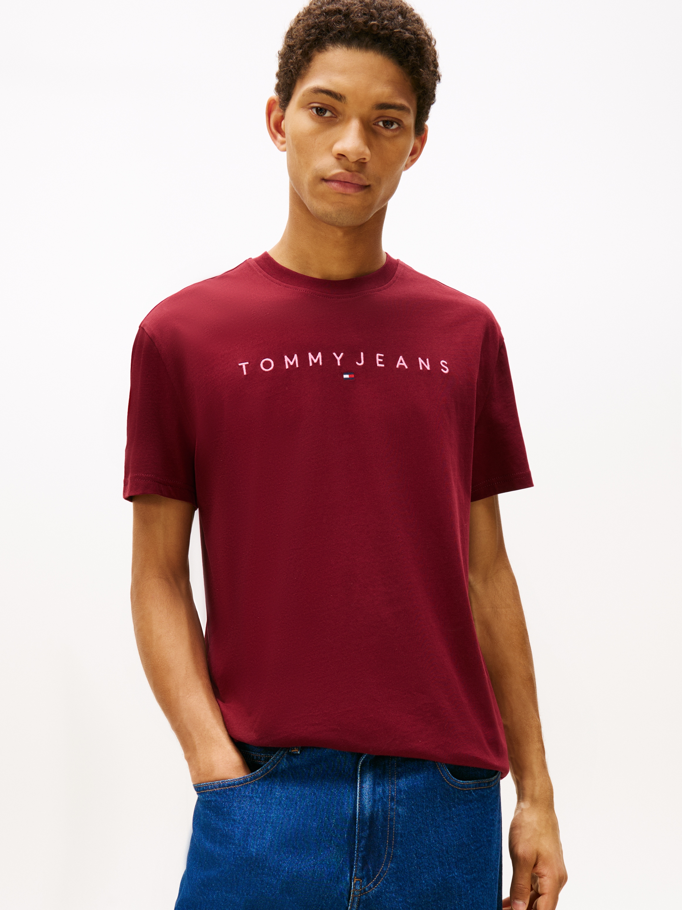 Tommy Jeans "TJM REGULAR LINEAR LOGO EXT" Rundhals, Regular Fit