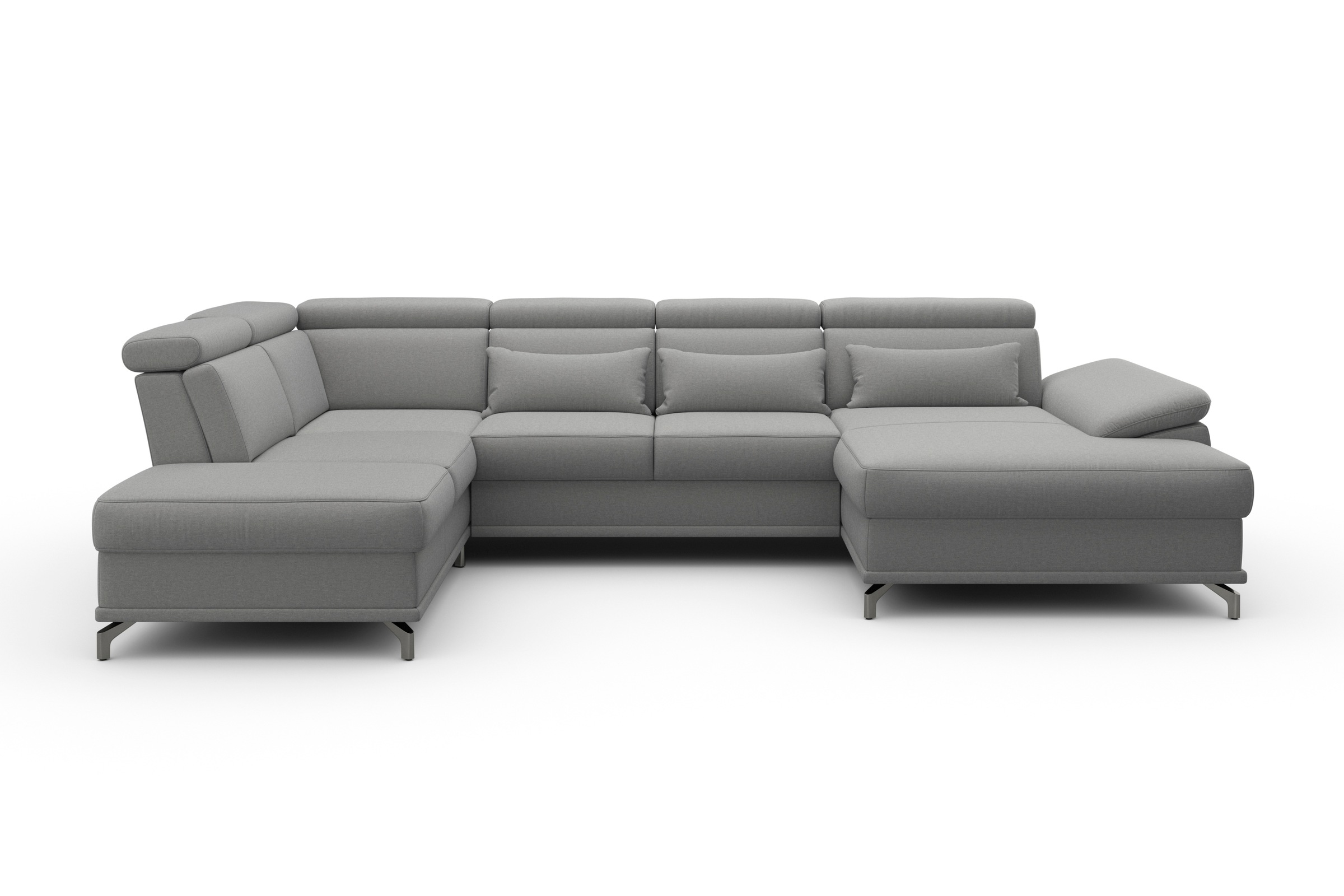 sit&more Wohnlandschaft "Cabrio U-Form, B: 359 cm, mit Sitztiefen-, Arm- & Kopfteilverstellung" 3 Nierenkissen, Federkern, mit Schlaffunktion und Stauraum