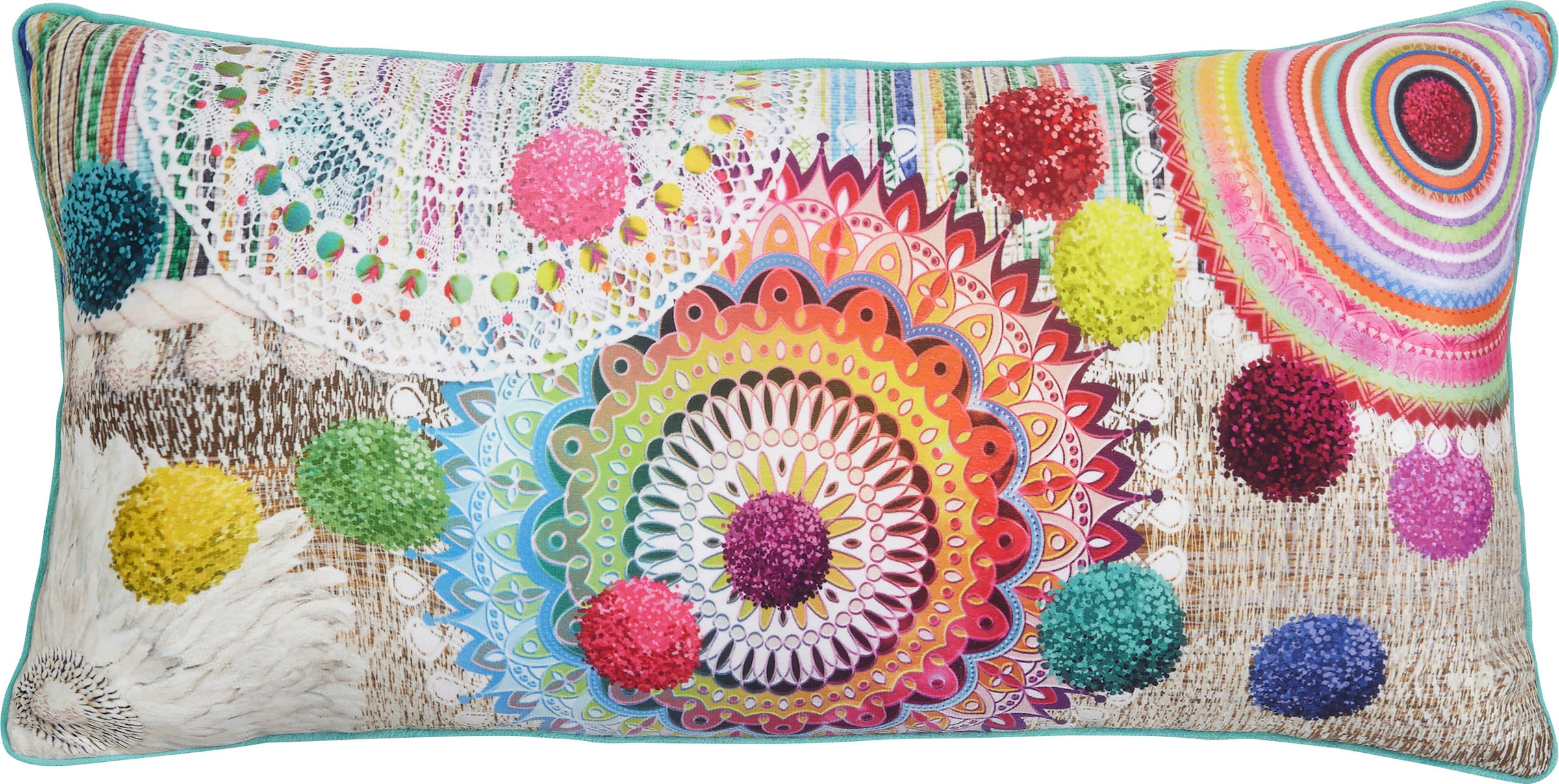 hip Dekokissen »Inessa«, Mit Füllung, 1 Stück, Biese, 30x60, Wendeoptik, Weich, Mandala, Sand
