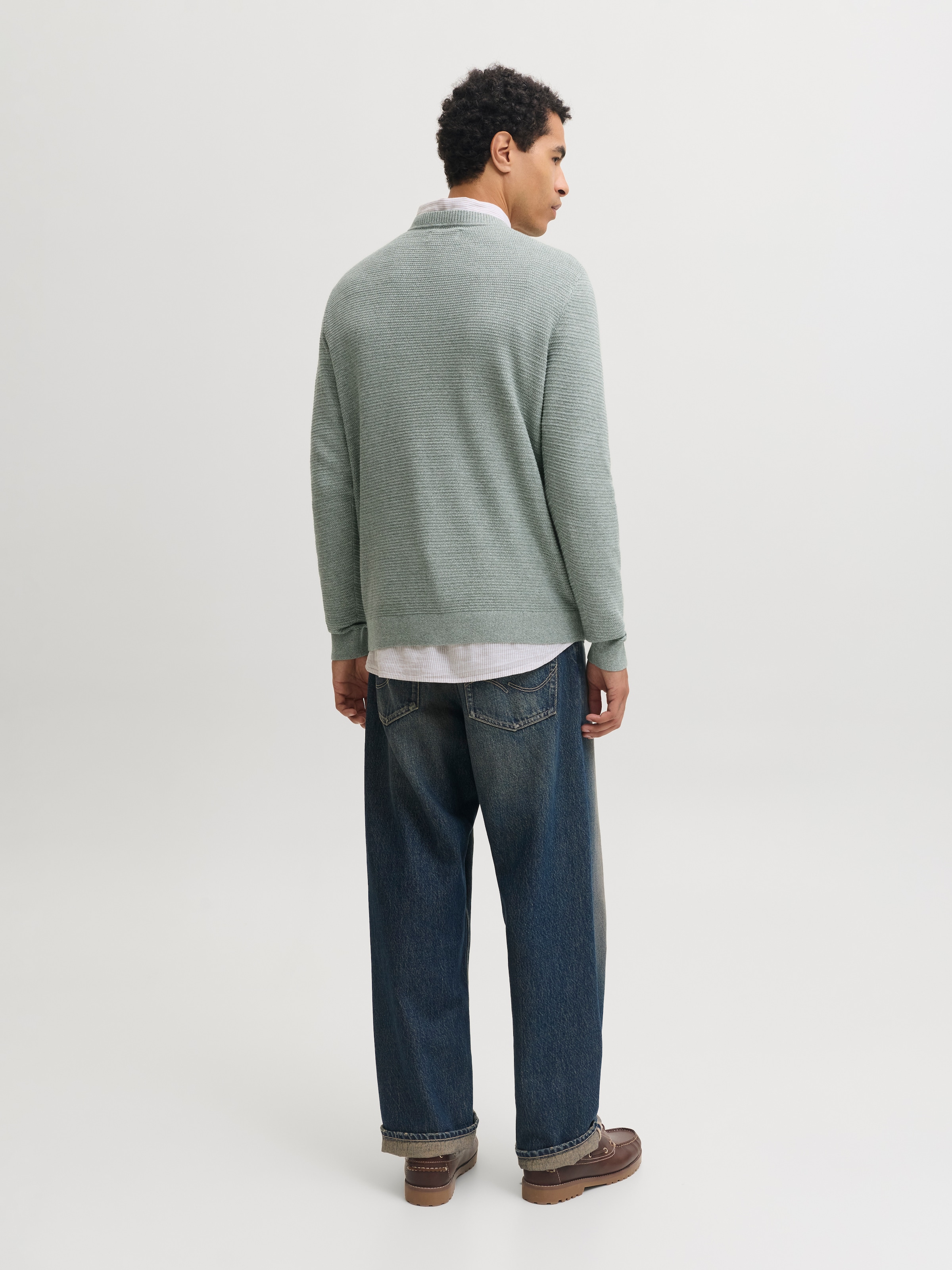Jack & Jones Rundhalspullover »JPRBLURILEY KNIT CREW NECK LS SN« Baumwolle, regular fit