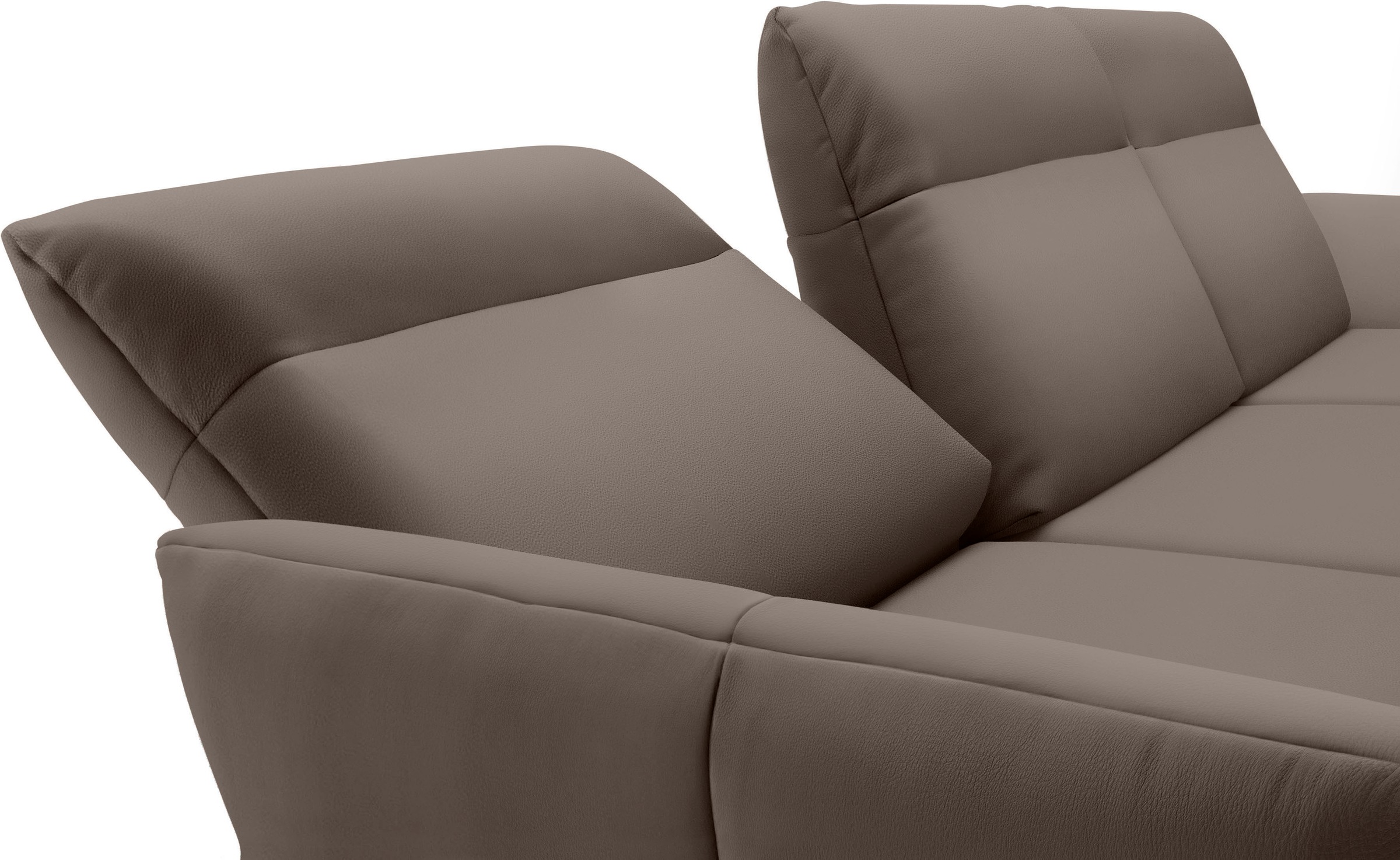 Creation BY ROLF BENZ Ecksofa »CR.460«, Sockel in Eiche, Alugussfüße in umbragrau, Breite 298 cm