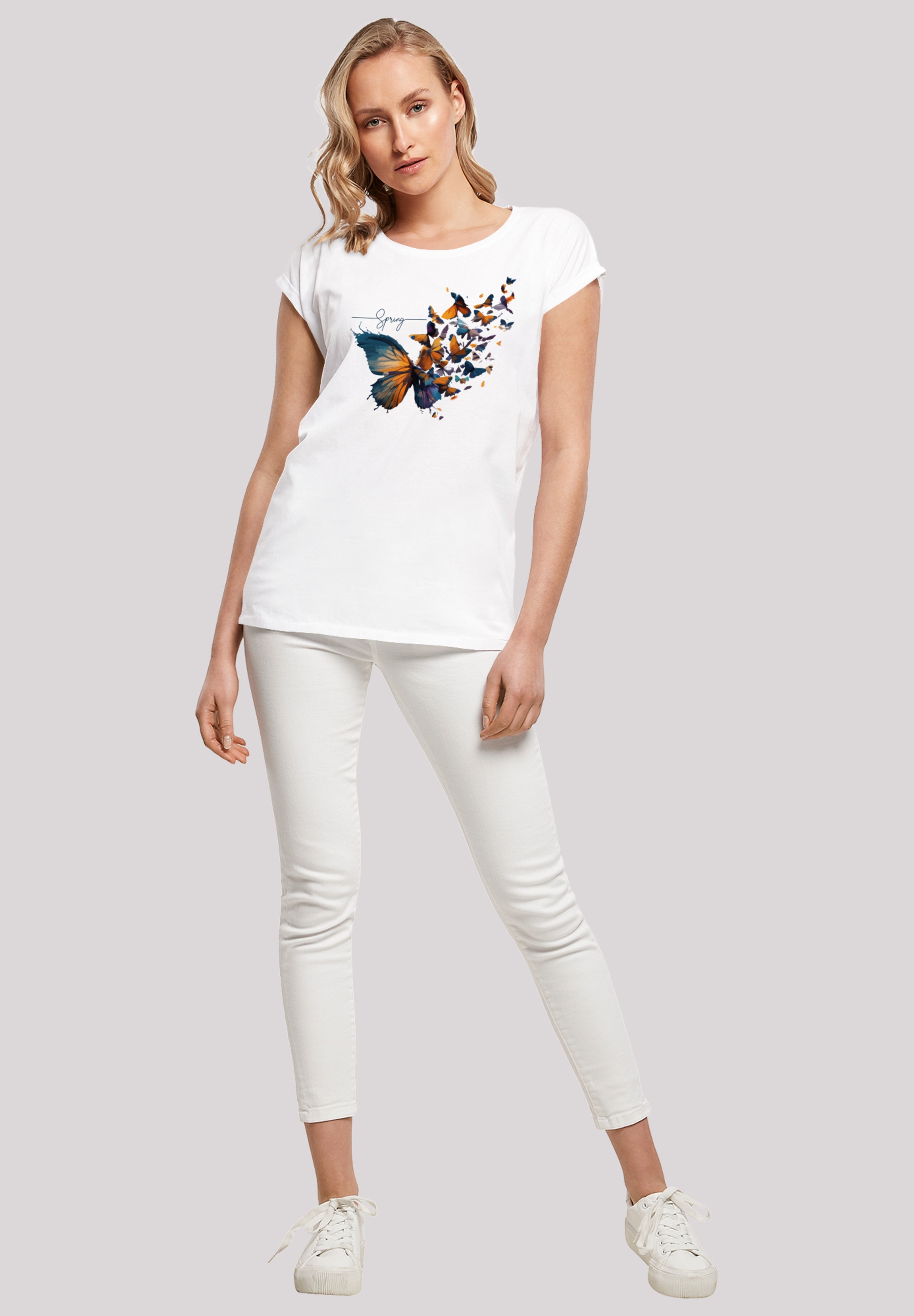 F4NT4STIC T-Shirt »Schmetterling Frühling«, Print