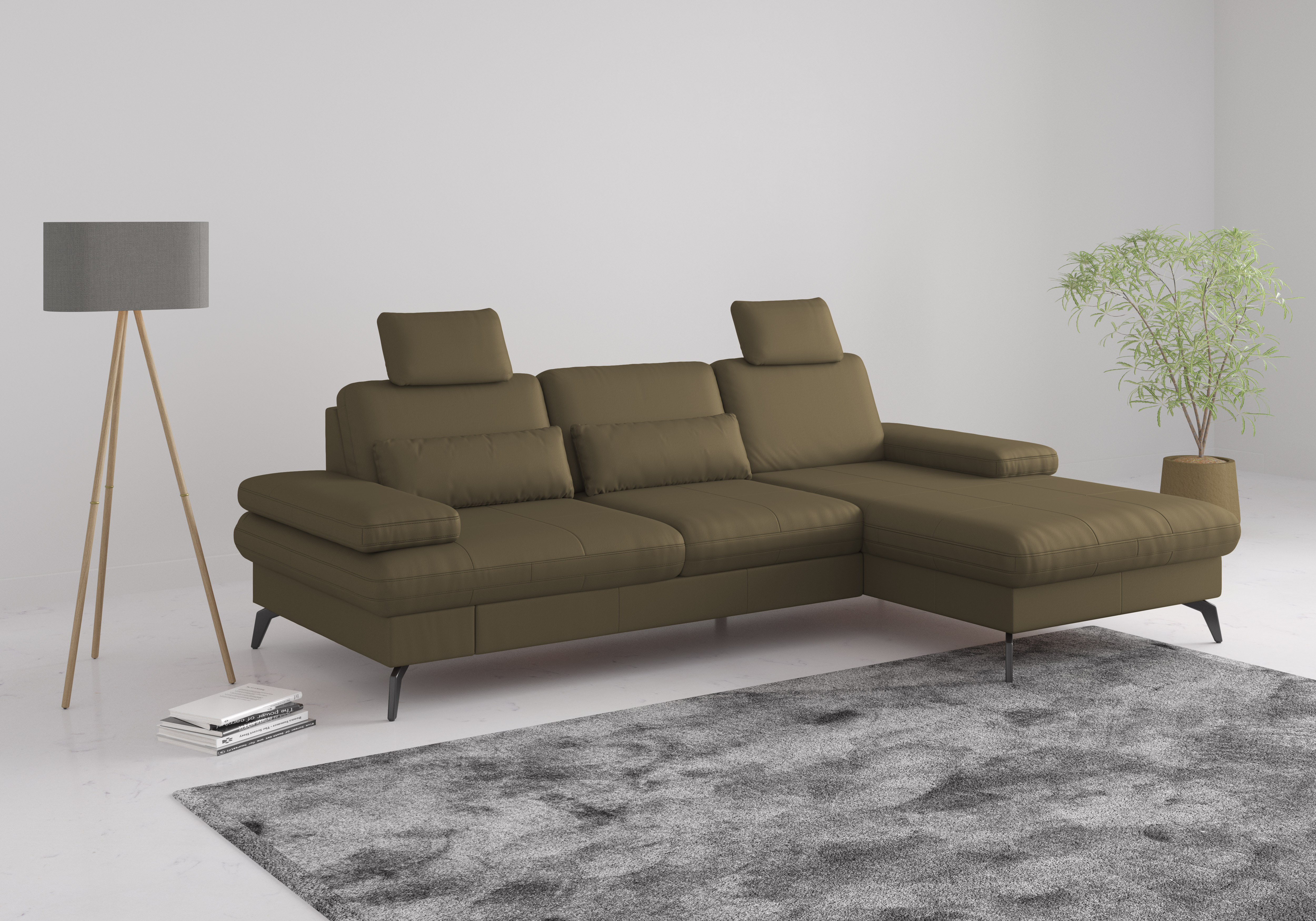 sit&more Ecksofa "Morris L-Form, inkl. Sitztiefenverstellung" wahlweise mit Armteilverstellung, Schlaffunktion & Bettkasten
