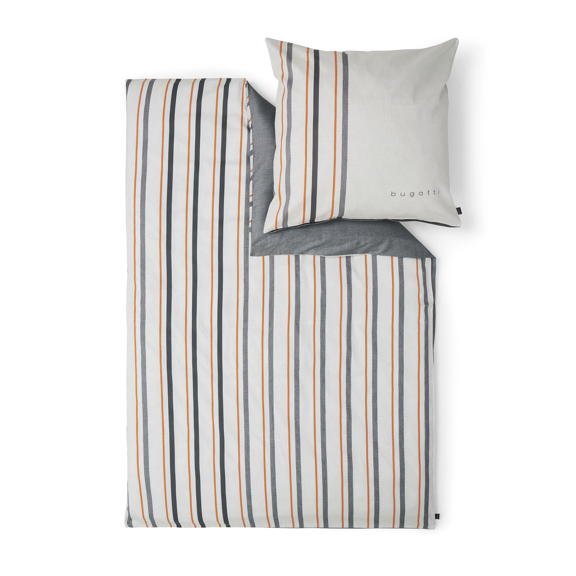 bugatti Bettwäsche "Satinbettwäsche bugatti" 2 Stk. mit edlem Streifen-Desi günstig online kaufen