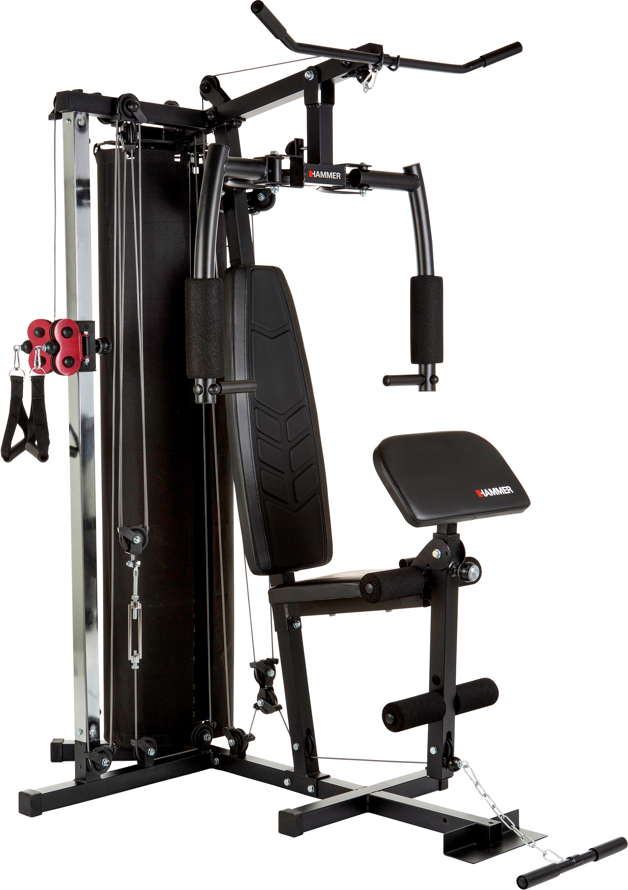 Hammer Kraftstation "Kraftstation FERRUM TX2" 12 Gewichtsblöcke Seilzug, Butterflystange, Latzug, Ruderfunktion und mehr, max. Benutzergewicht 120 kg, max. Trainingsgewicht 80 kg