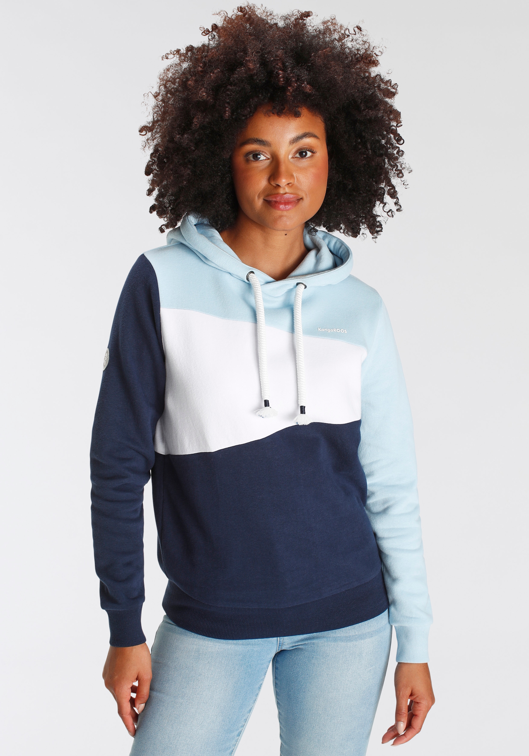 KangaROOS Hoodie, Langarm, lockere Passform, Colorblocking-Optik günstig online kaufen