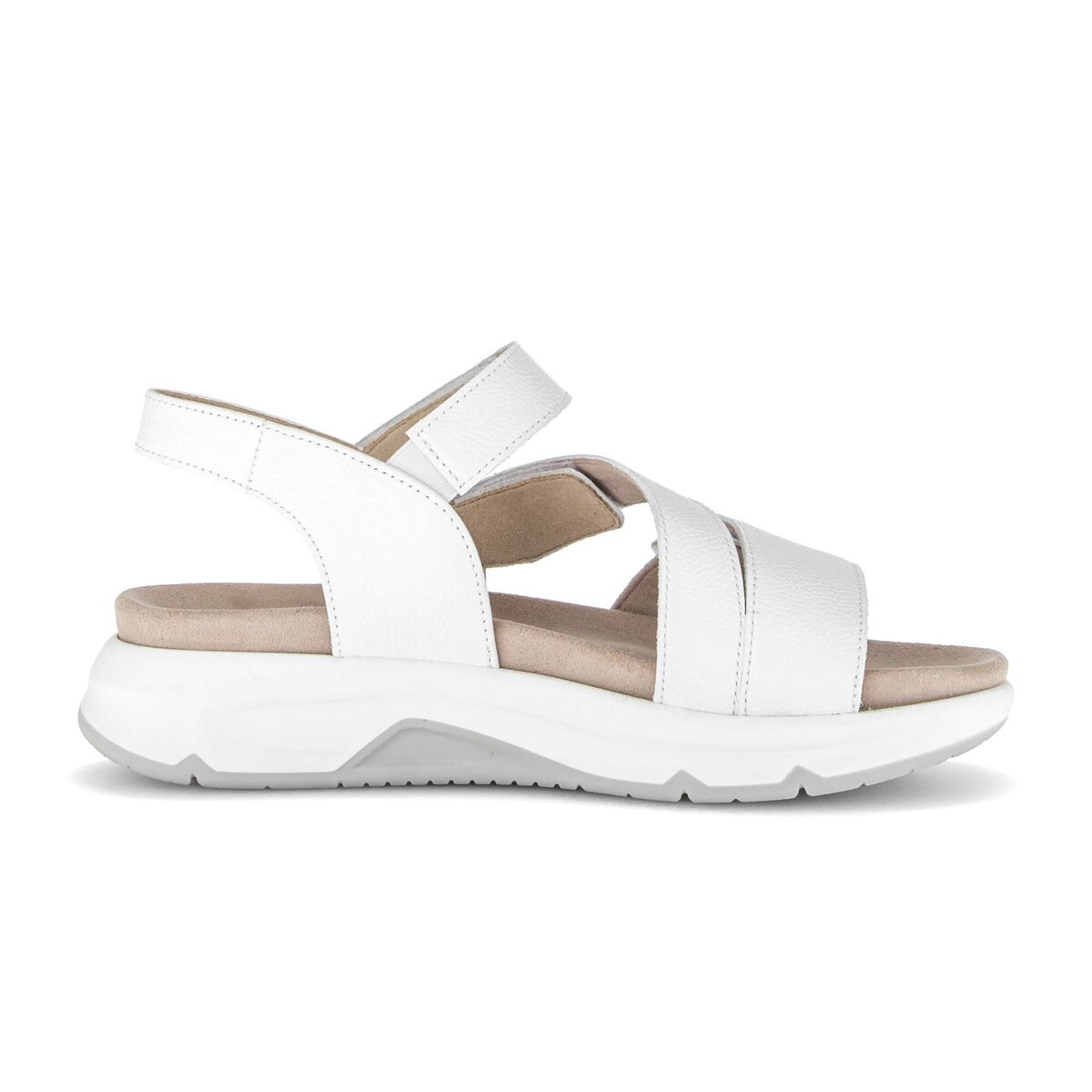 Plateausandaletten GABOR "Plateau Sandale", Damen, Gr. 38,5, weiß, Schuhe 8