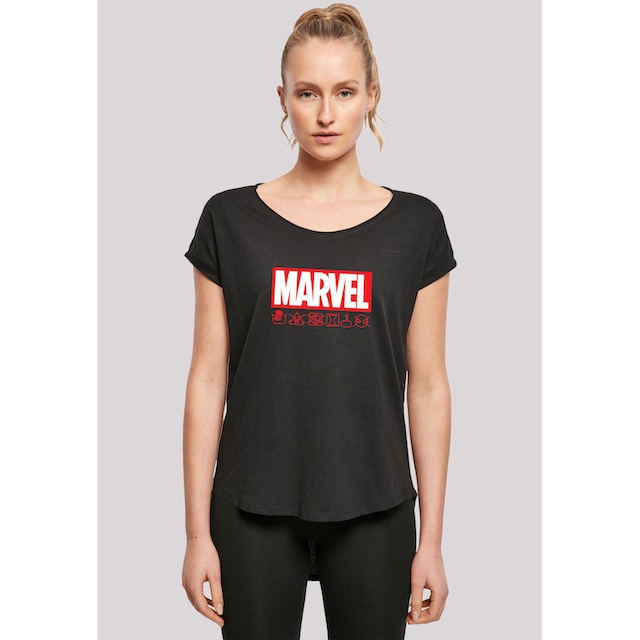 F4NT4STIC Kurzarmshirt »Damen Marvel Logo washed Care with Ladies Long Slub  Tee«, (1 tlg.) kaufen | BAUR