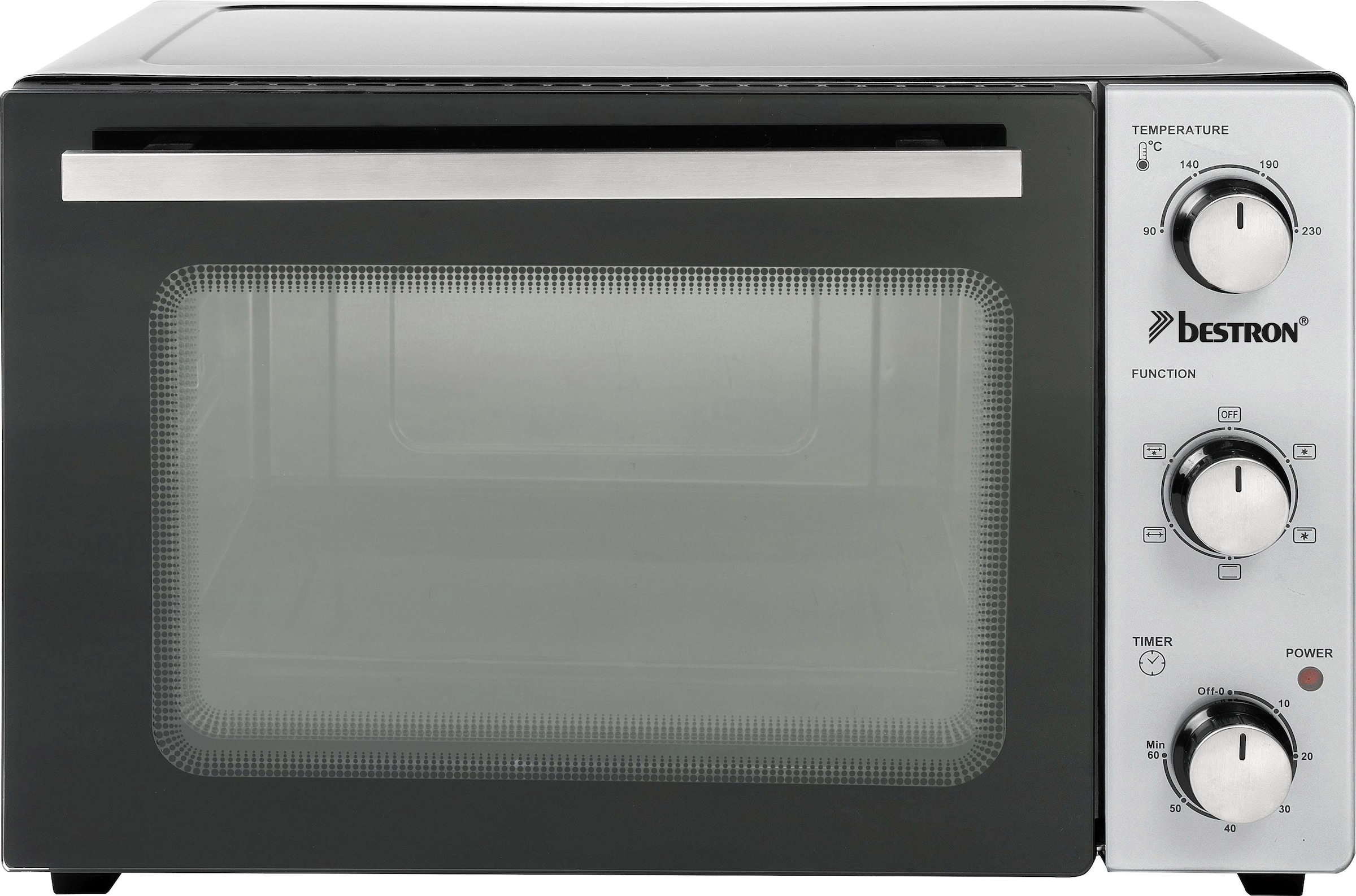 bestron Minibackofen Raten Schwarz 1500 »2-in-1 per Gerät«, Drehspieß, BAUR Edelstahl, W, mit 