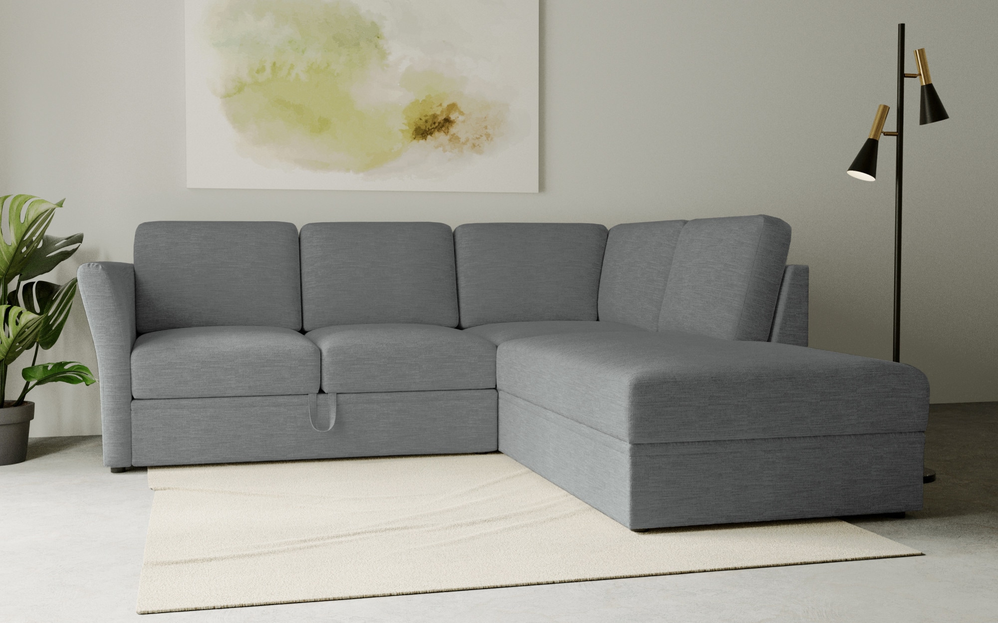 OTTO home Ecksofa "Lavars, L-Form, Schlafsofa" mit Bettfunktion und Stauraum, in zwei verschiedenen Bezugsqualitäten