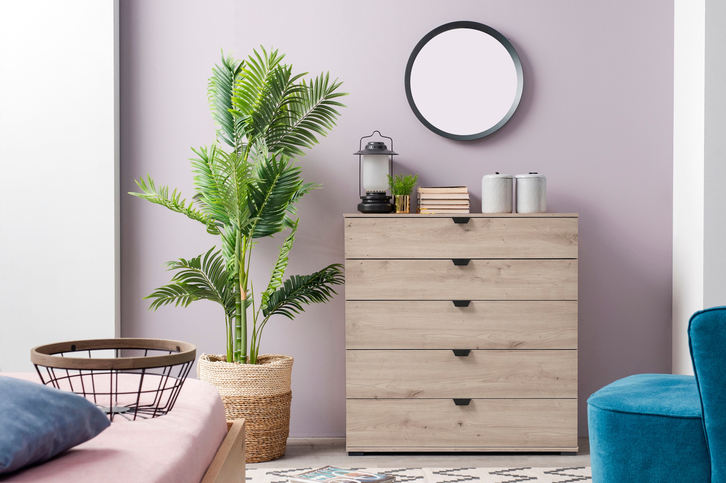 Home affaire Sideboard "Duero" Kommode mit 5 Schubkästen, Breite 90 cm