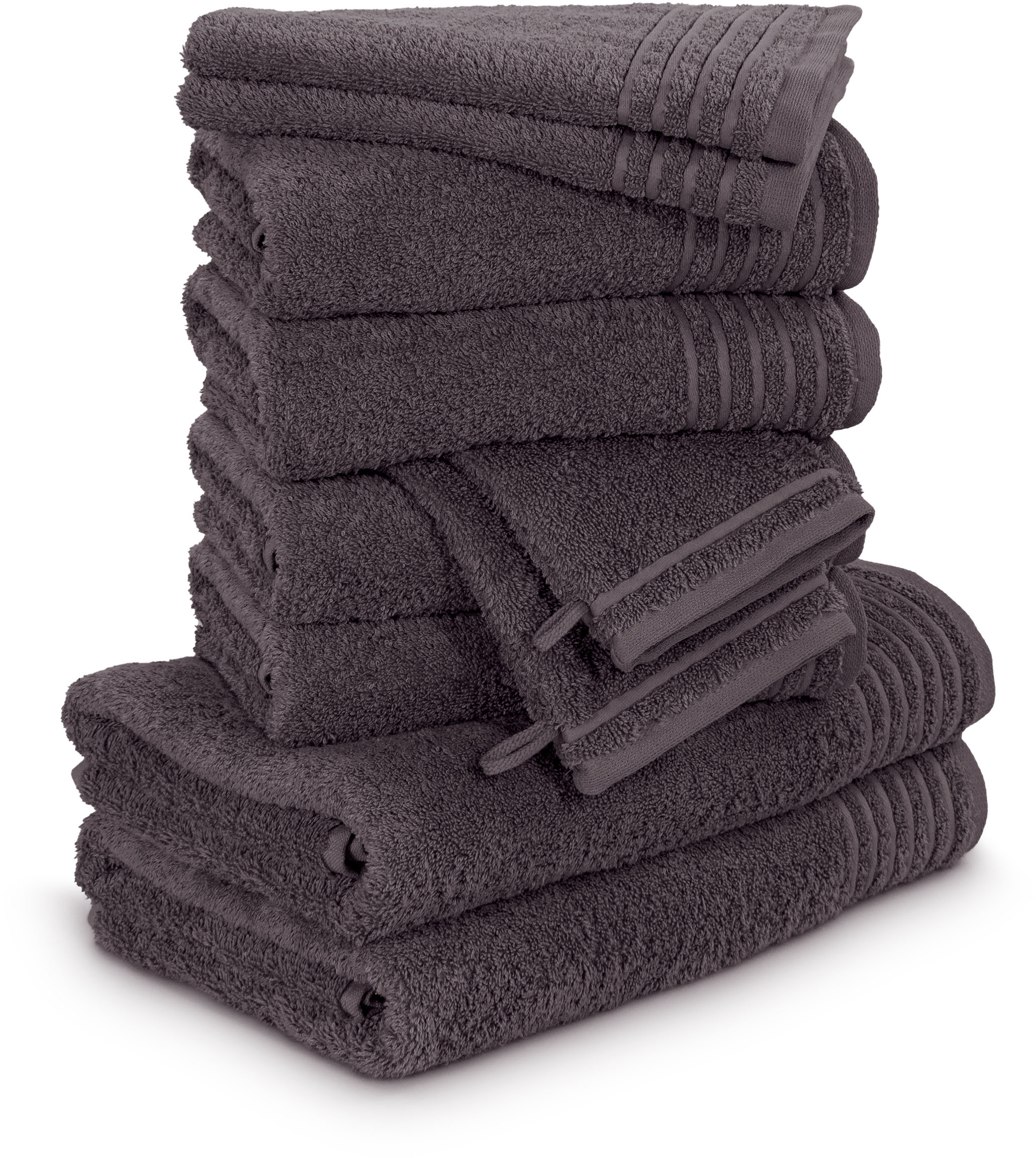 Möve Handtuch Set "New Classic" 10 Walkfrottier Waschhandschuhen, Gäste-, Hand- und Duschtüchern, 100% Baumwolle