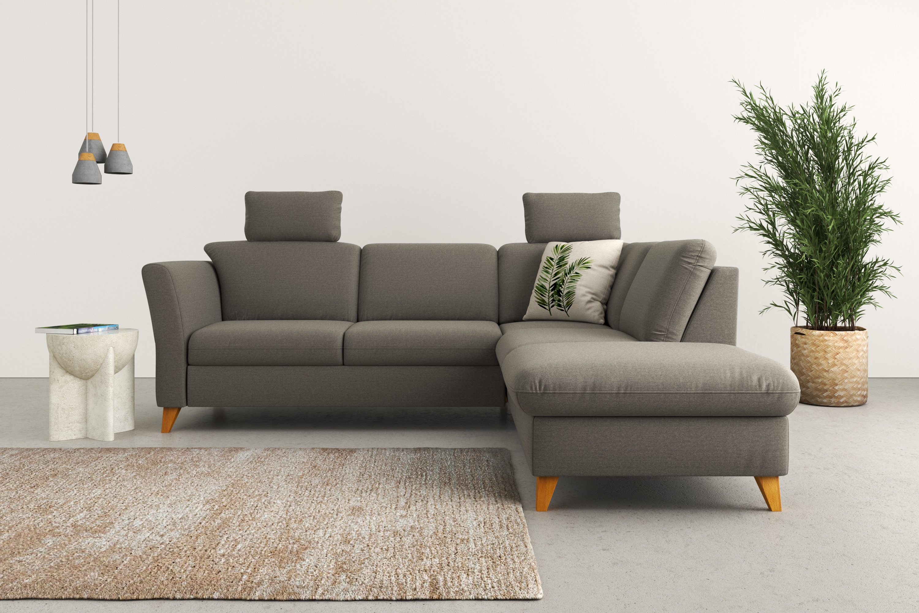 Home affaire Ecksofa "Trelleborg L-Form" Federkern-Polsterung, wahlweise mit Schlaffunktion und Stauraum