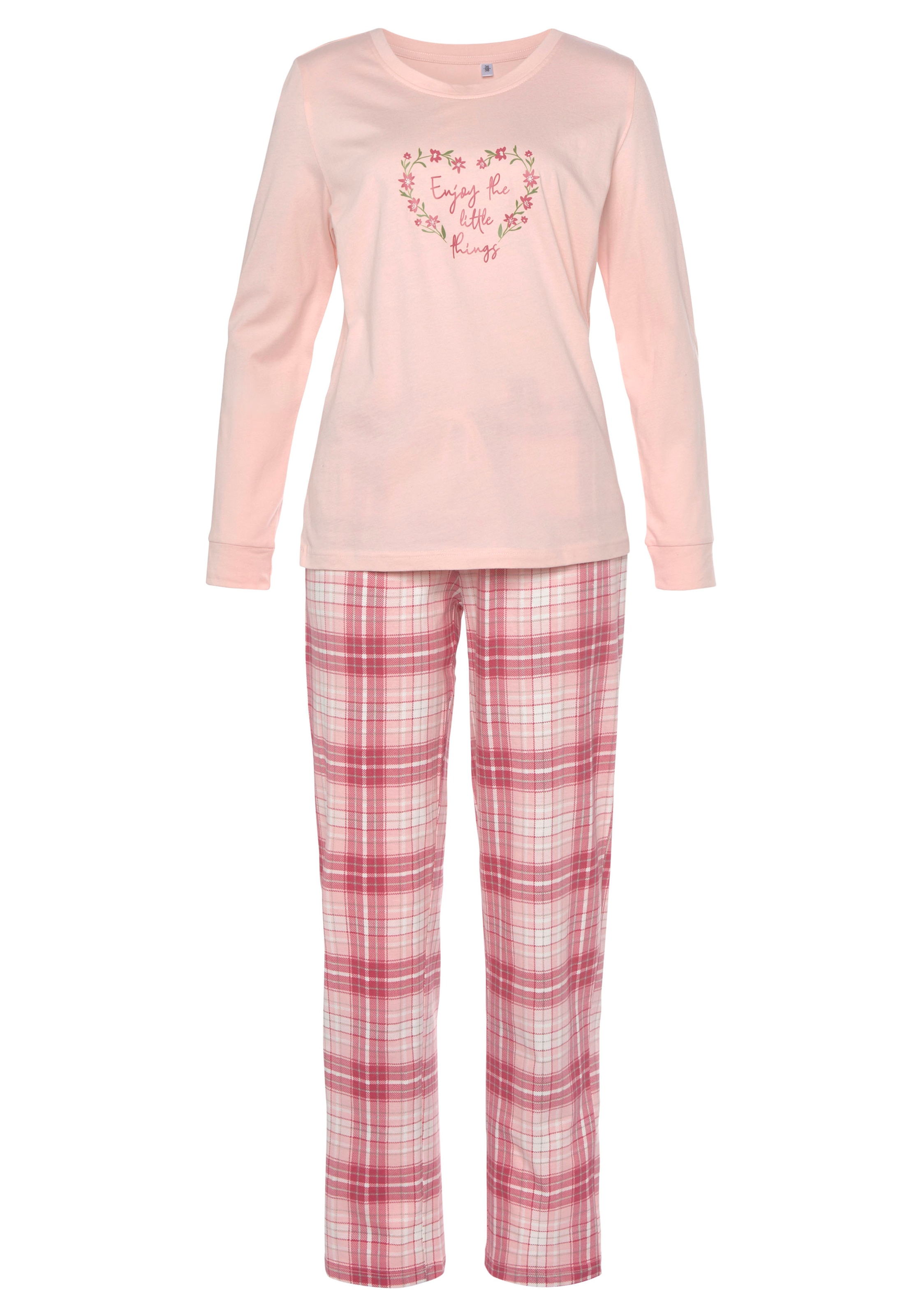 Vivance Dreams Pyjama, (Packung, online bestellen Doppelpack mit und Stück), Blumendruck 2 | BAUR 4 im tlg., Karo