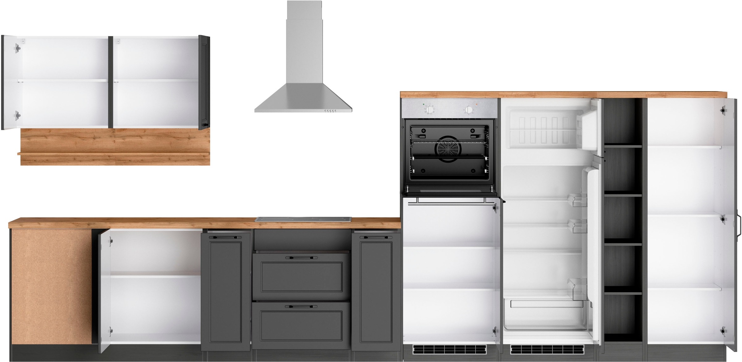 KOCHSTATION Winkelküche »KS-Lana«, Stellbreite 240/440 cm, wahlweise mit E-Geräten