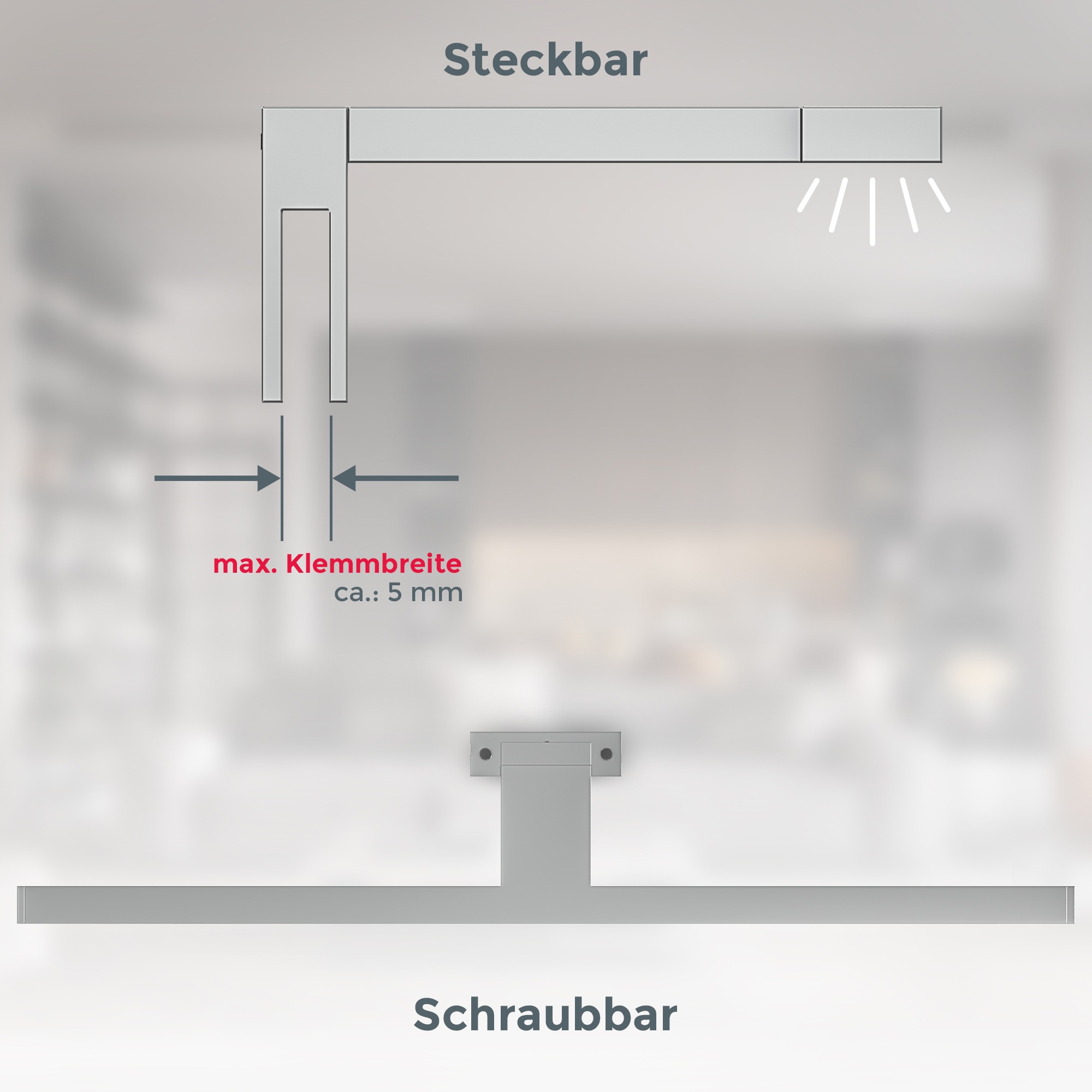 B.K.Licht Spiegelleuchte »BK_SP1113 LED Spiegellampe, 60cm, Neutralweißes Licht, IP44, Chrom«, 1 flammig-flammig, 8W, 4.000 Kelvin, 780 Lumen, Badleuchte, Spritzwasserschutz