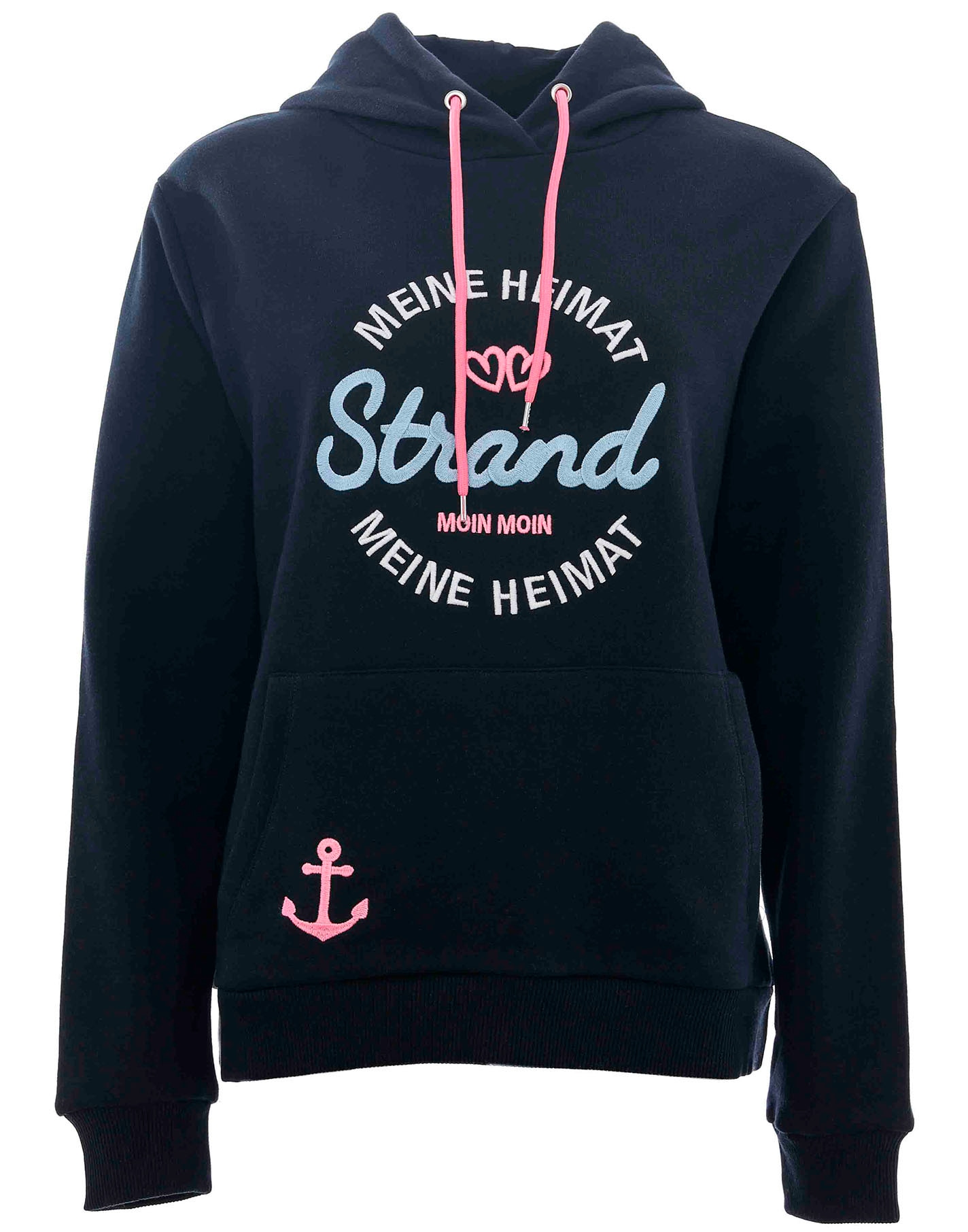 Zwillingsherz Hoodie "Hoodie "Meine Heimat"", mit aufgesticktem "Strand"-Schriftzug vorne und hinten