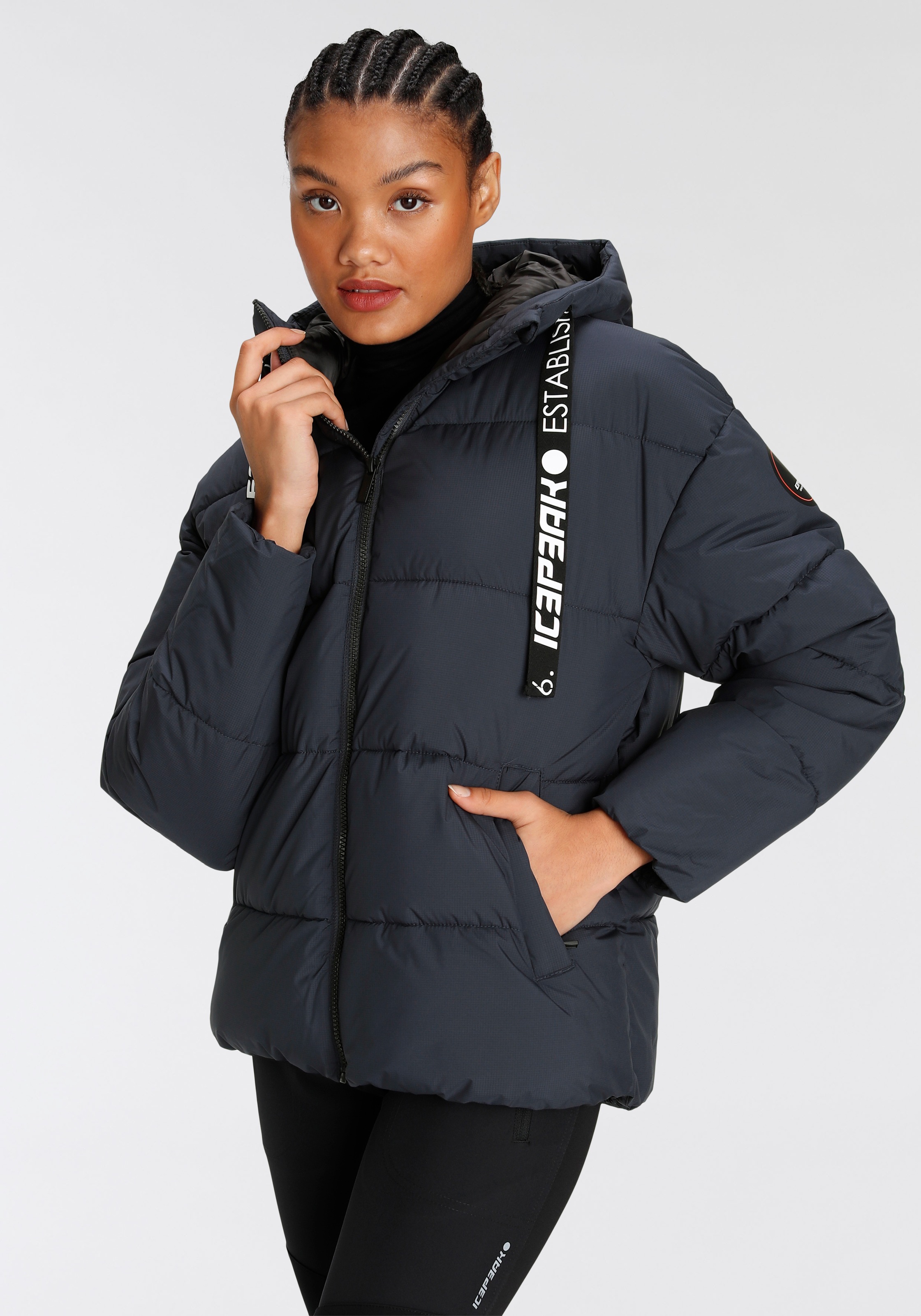 Icepeak Steppjacke "VACHA" mit Kapuze mit Kapuze und Kordelzug, mit Eingrif günstig online kaufen