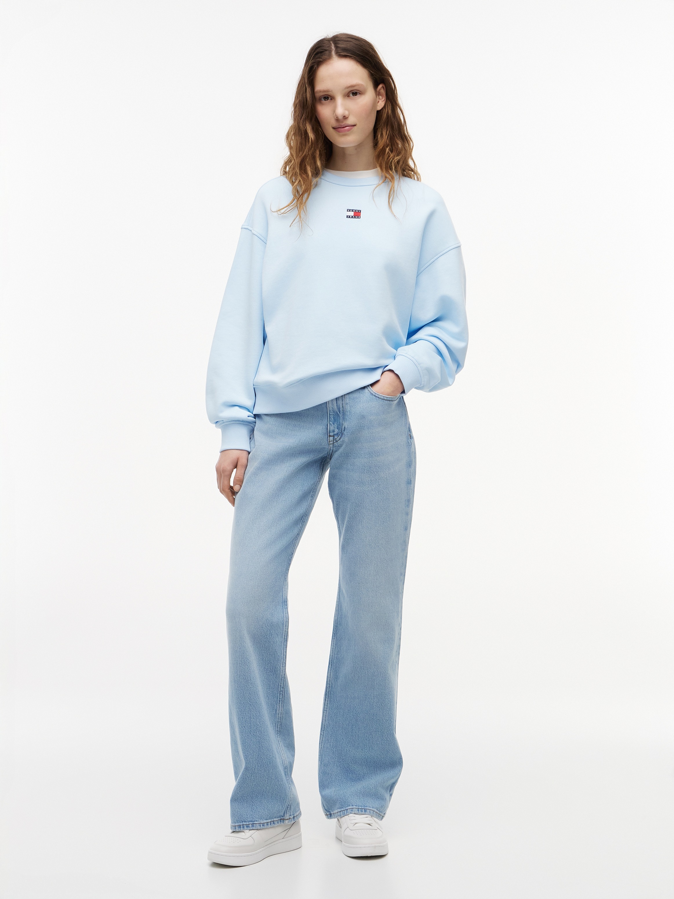 Tommy Jeans Kapuzensweatshirt »TJW BXY BADGE CREW EXT«, Baumwolle, Kängurutasche
