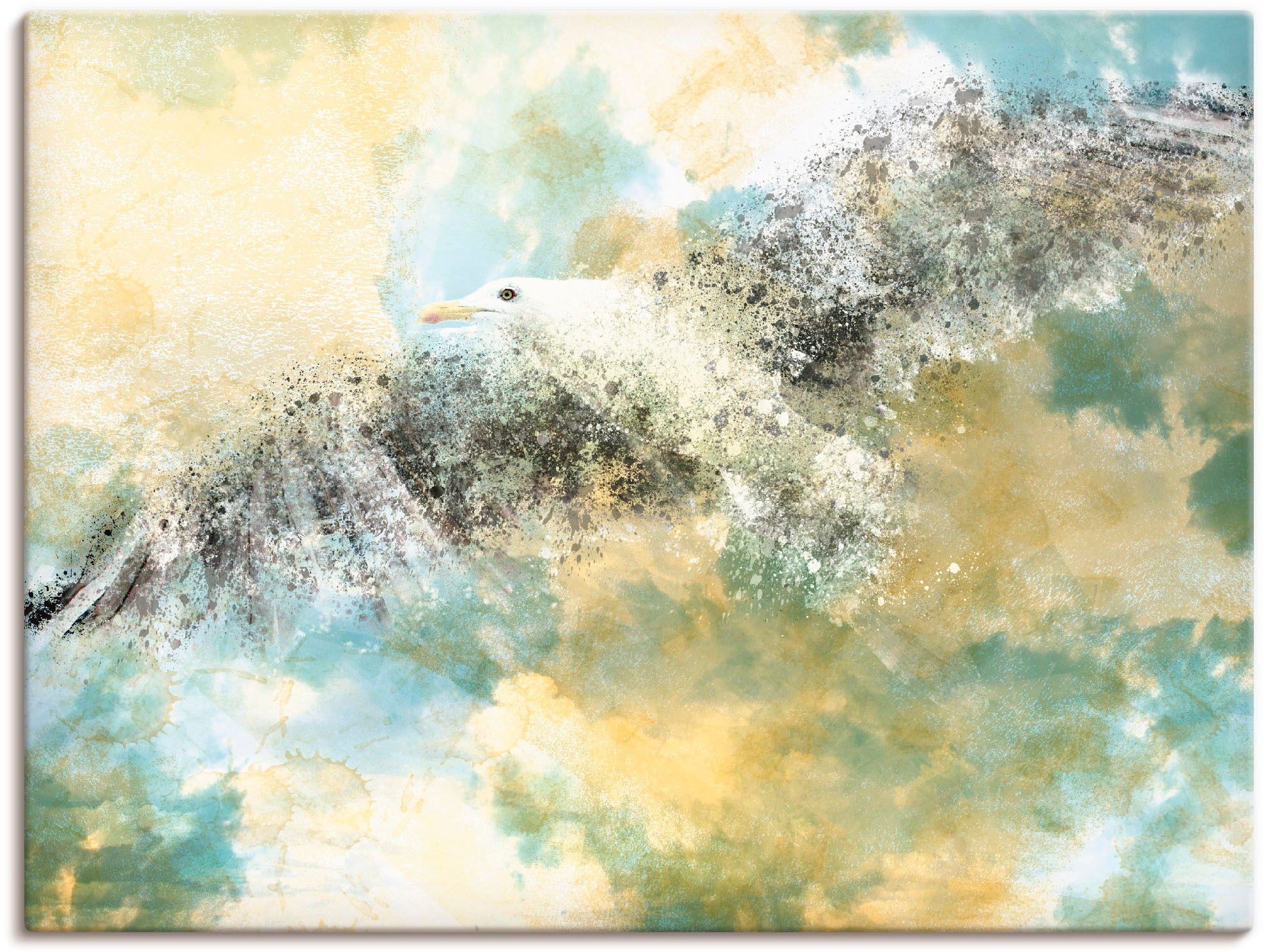 Artland Wandbild "Verschwindende Möwe", Vögel, (1 St.), als Alubild, Outdoorbild, Leinwandbild in verschied. Größen