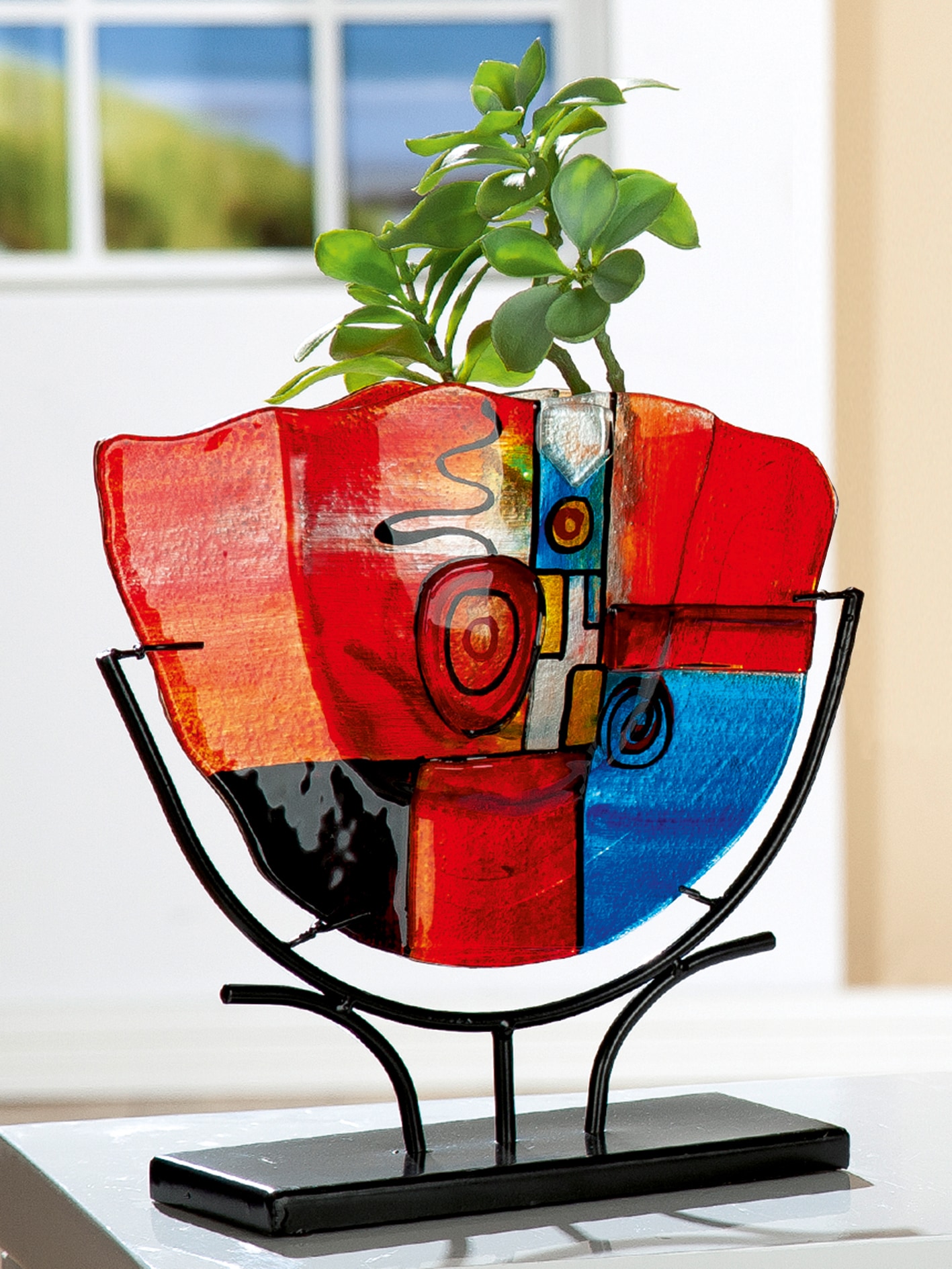 GILDE GLAS art Dekovase "New Life 1", (1 St.), handbemalt mit Fusingglas-El günstig online kaufen