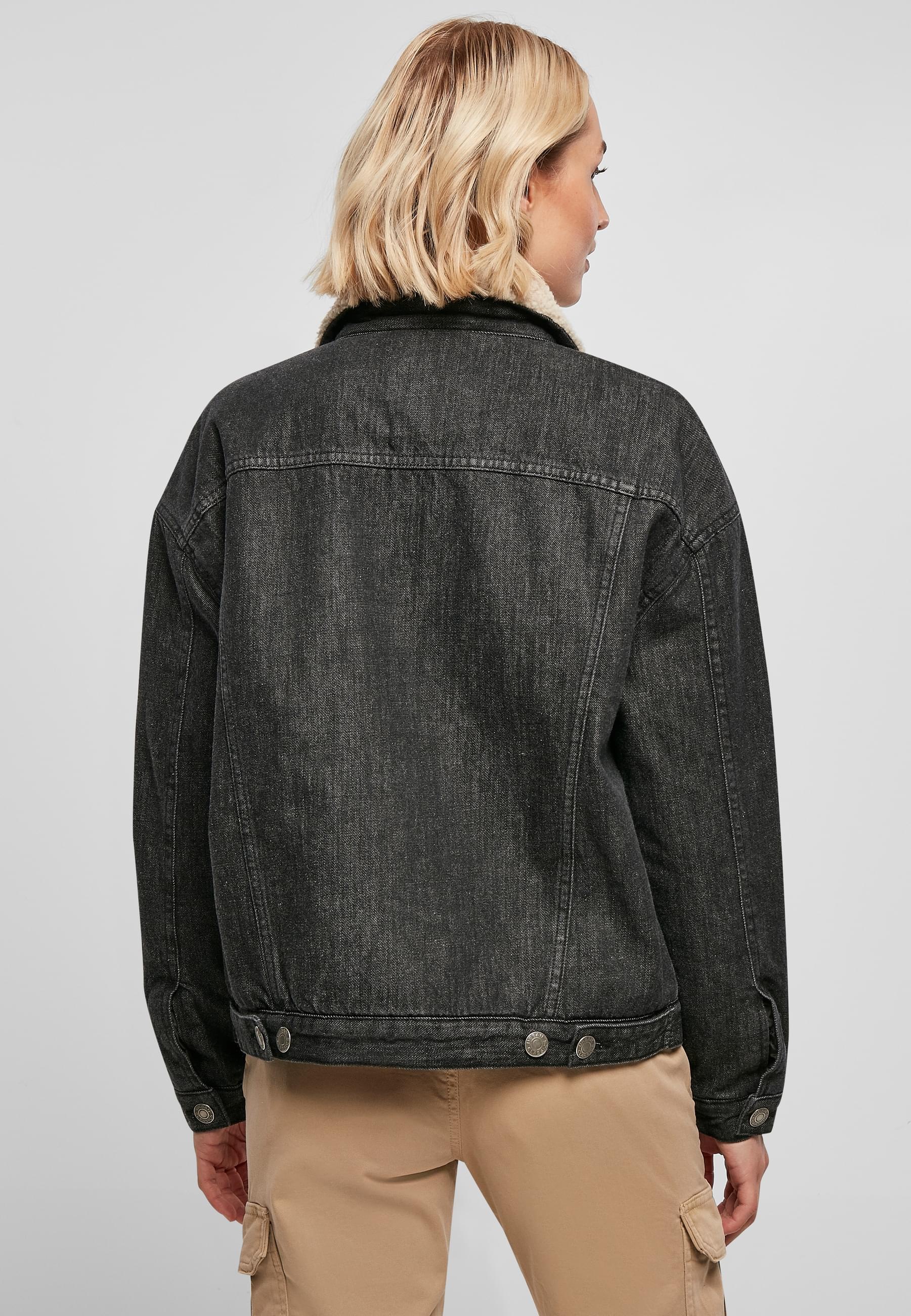 URBAN CLASSICS Jeansjacke »Urban Classics Damen Ladies Oversized Sherpa Denim Jacket«, (1 St.), ohne Kapuze