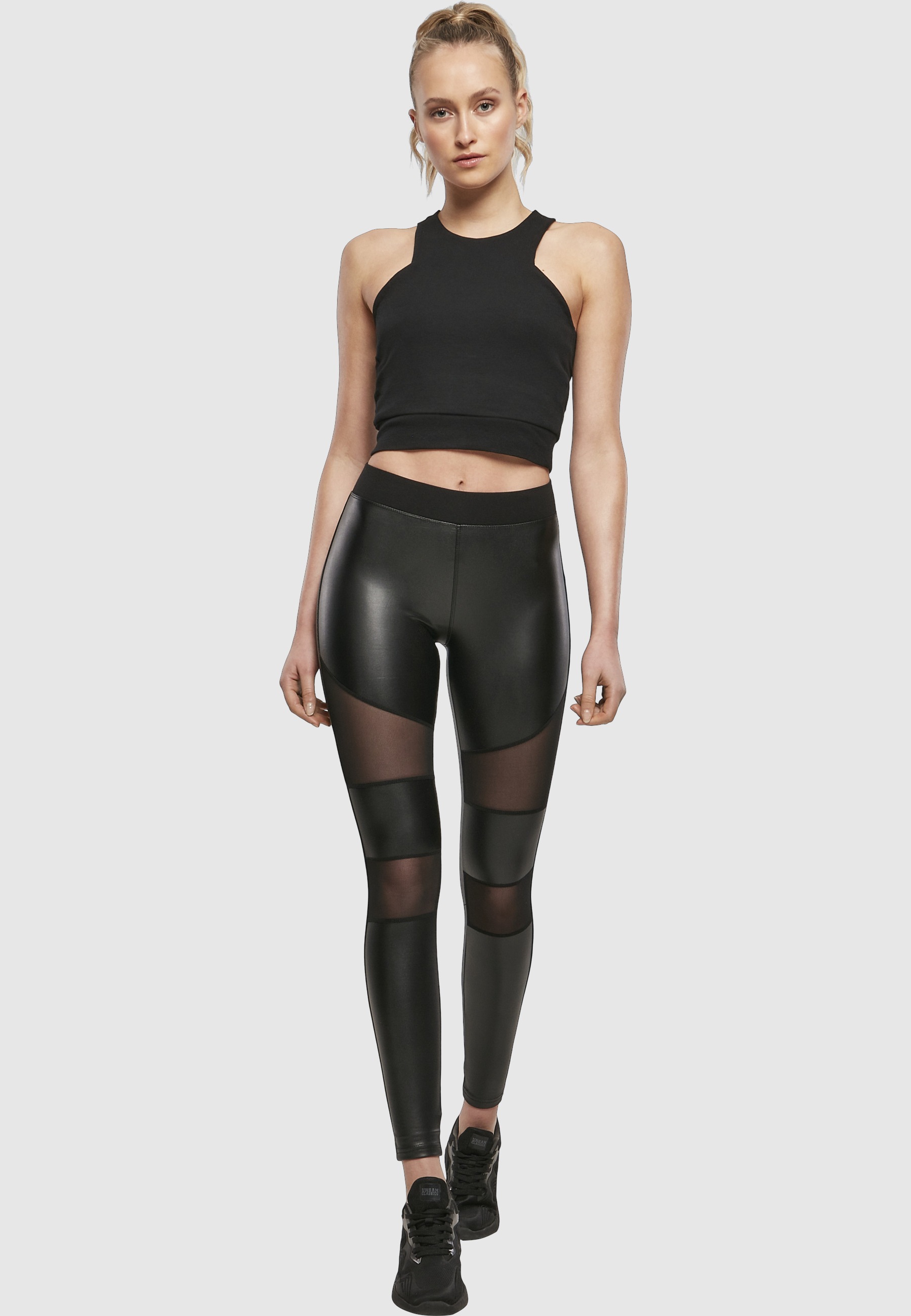 URBAN CLASSICS Leggings »Urban Classics Damen Ladies Tech Mesh Faux Leather Leggings«