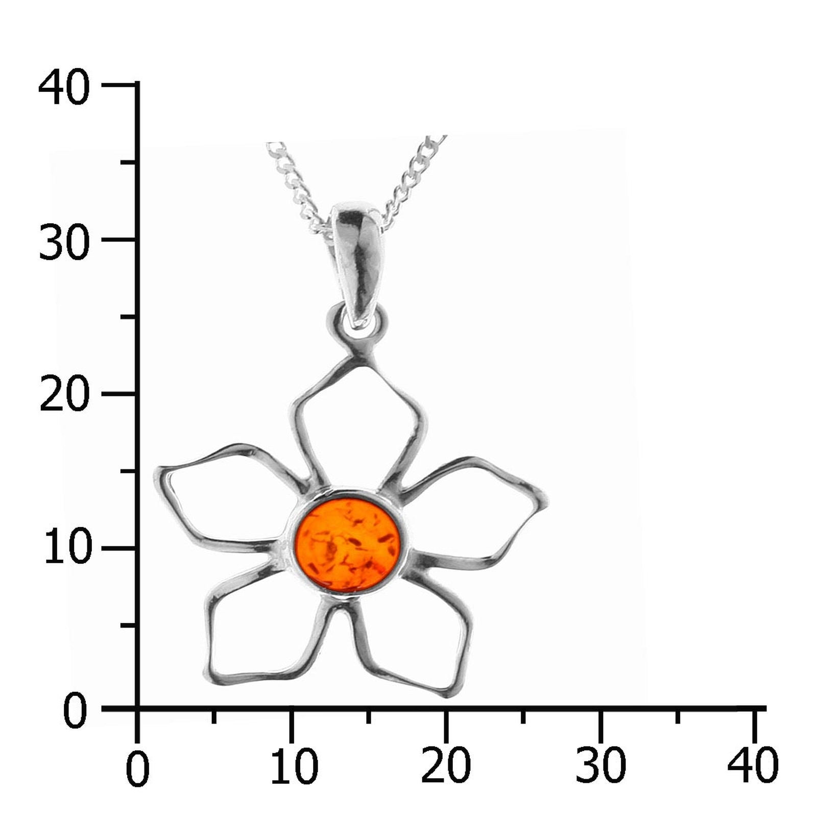 OSTSEE-SCHMUCK Kette mit Anhänger »- Blüte - Silber 925/000 - Bernstein«