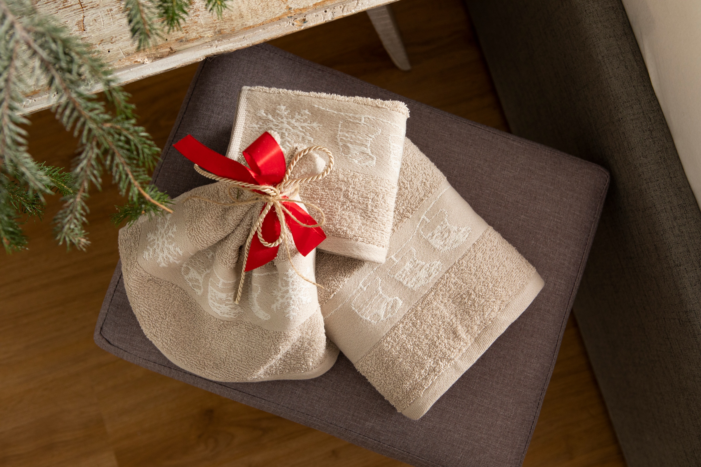 my home Handtuch Set »Weihnachten«, Set, 3 tlg., Walkfrottee, mit Sternen &  Bordüre, weihnachtliches Handtuchset, 100% Baumwolle auf Rechnung | BAUR | Handtuch-Sets