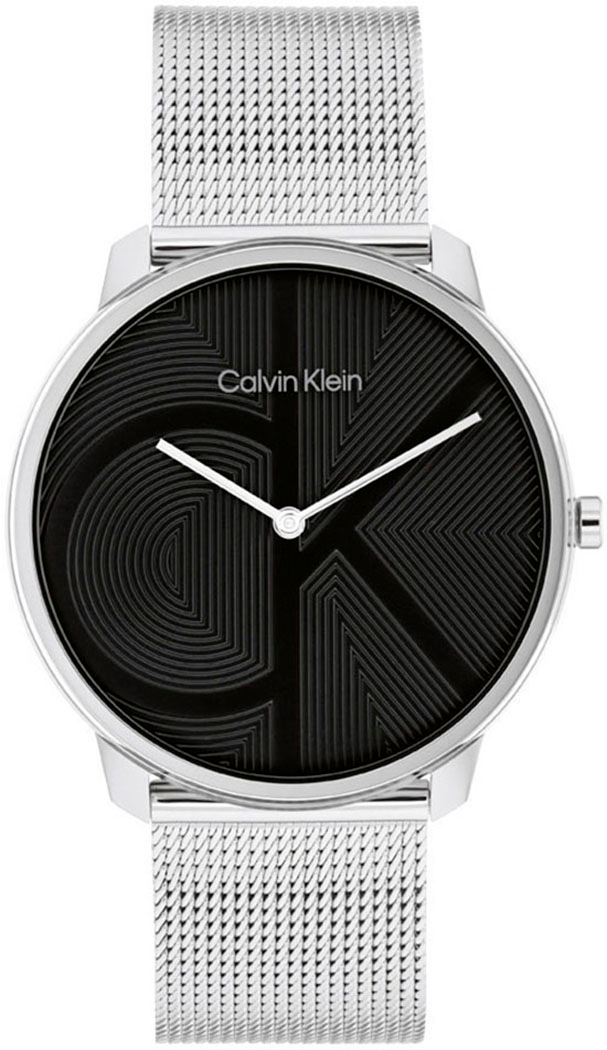 Calvin Klein Quarzuhr »CK ICONIC 40 mm«, Armbanduhr, Damenuhr, Herrenuhr, Edelstahlarmband, analog