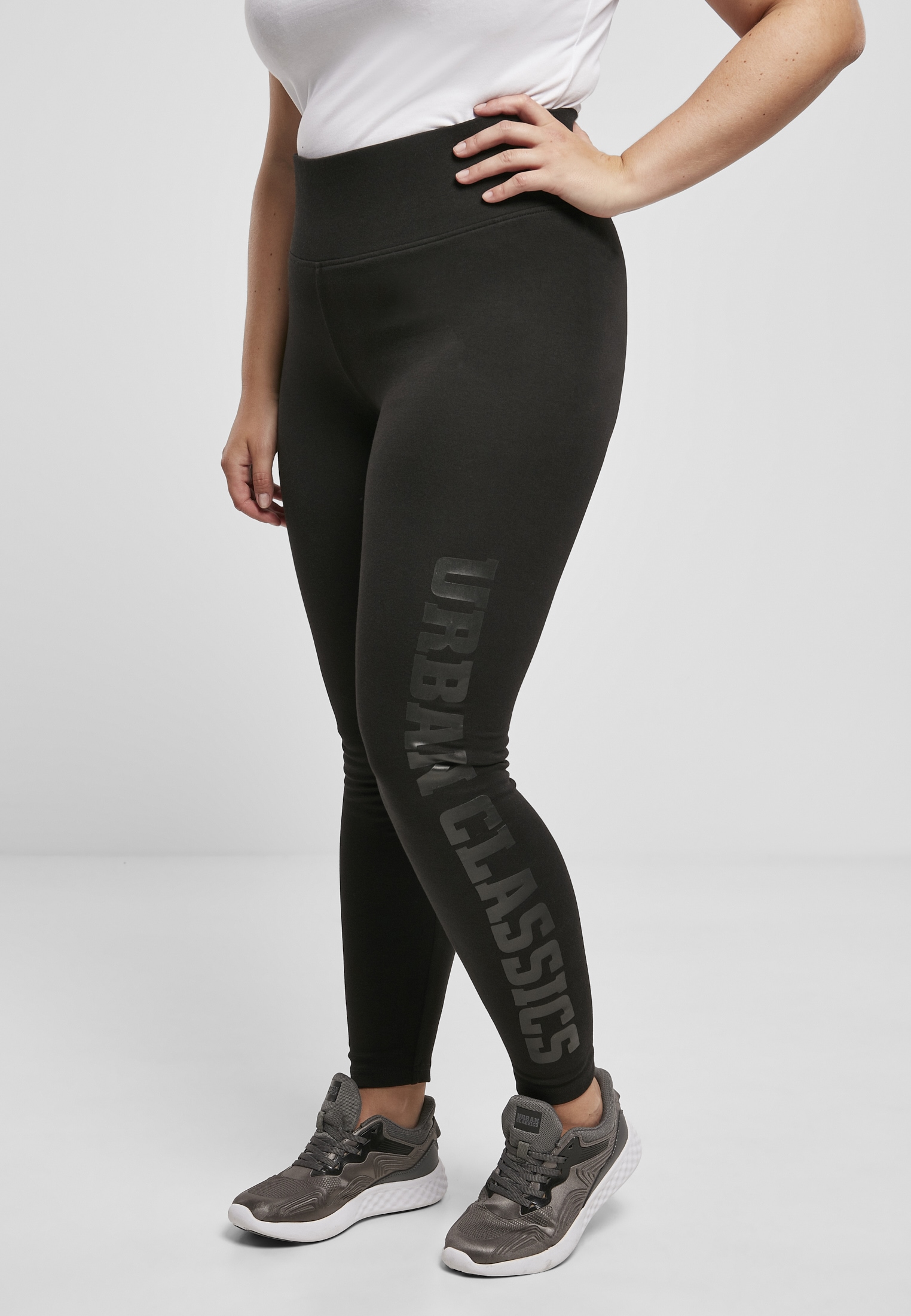 URBAN CLASSICS Leggings »Urban Classics Damen Ladies High Waist Branded Leggings«, (1 tlg.)