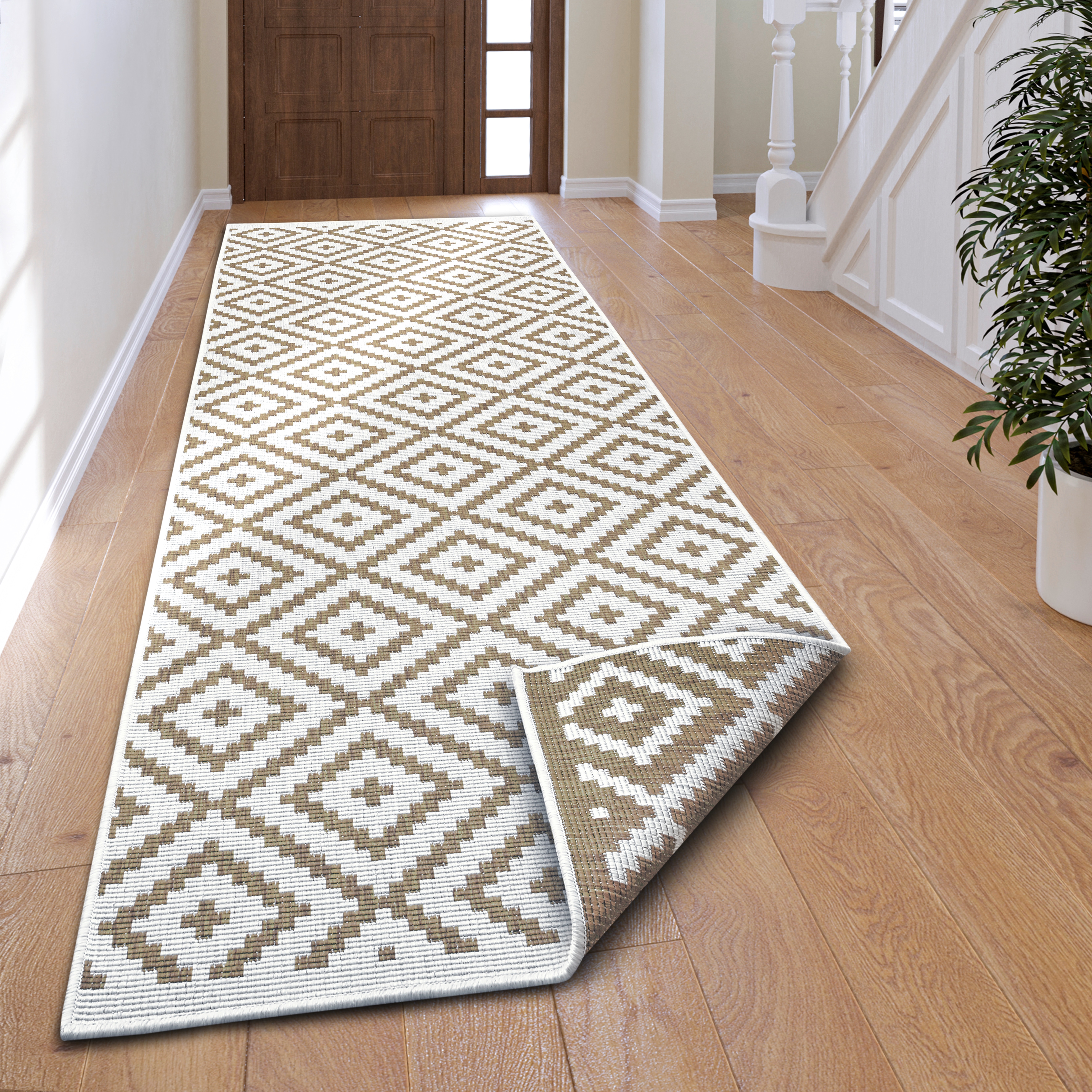 OTTO home Teppich "Ronda Wendeteppich" rechteckig 5 mm Höhe Sisal-Optik, Flachgewebe, In- und Outdoor, geometrisches Boho Design
