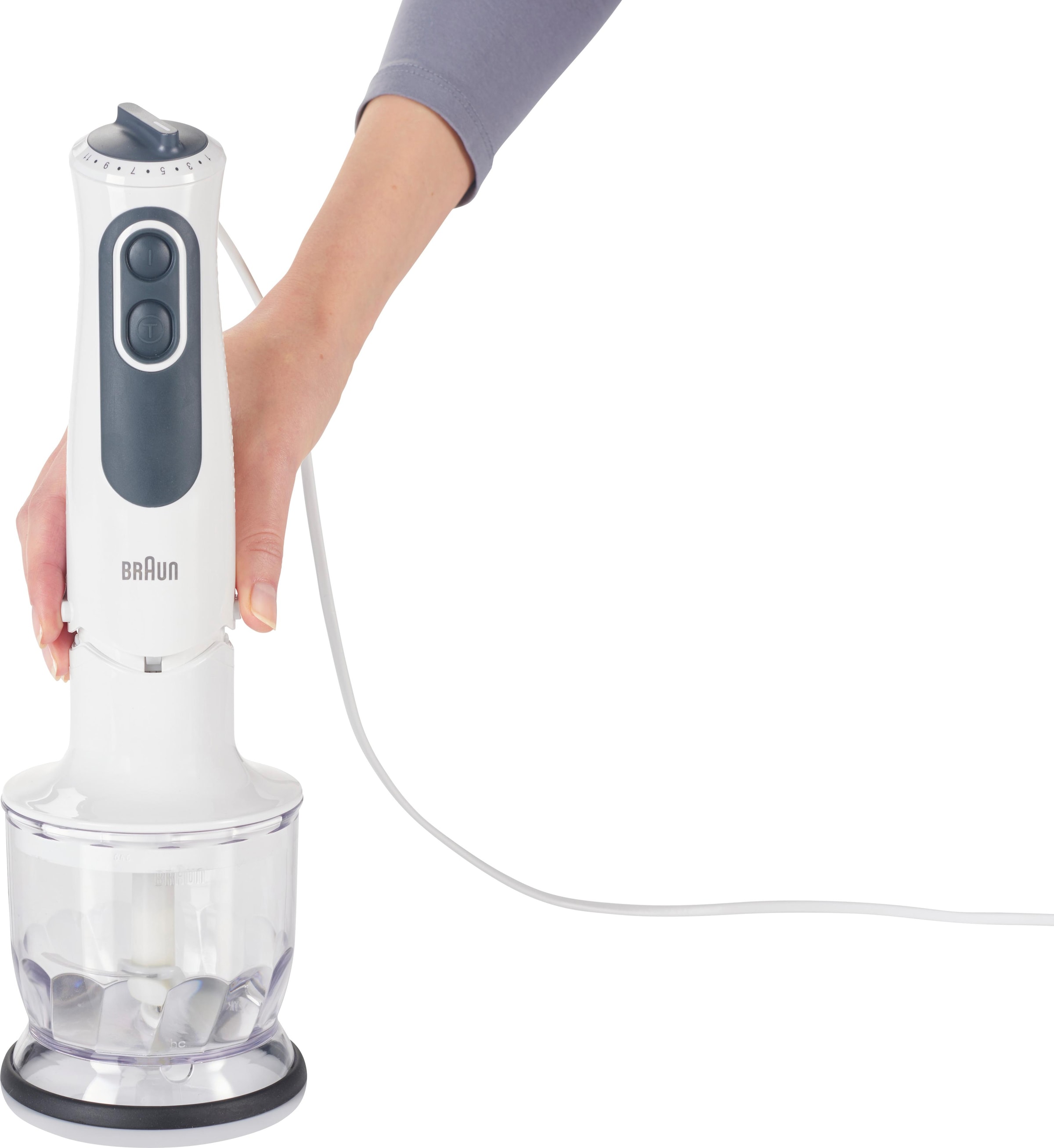 Braun Stabmixer »MQ 3135 WH Sauce MultiQuick 3«, 750 W, mit Schneebesen, 500 ml Zerkleinerer und 600 ml Mixbecher