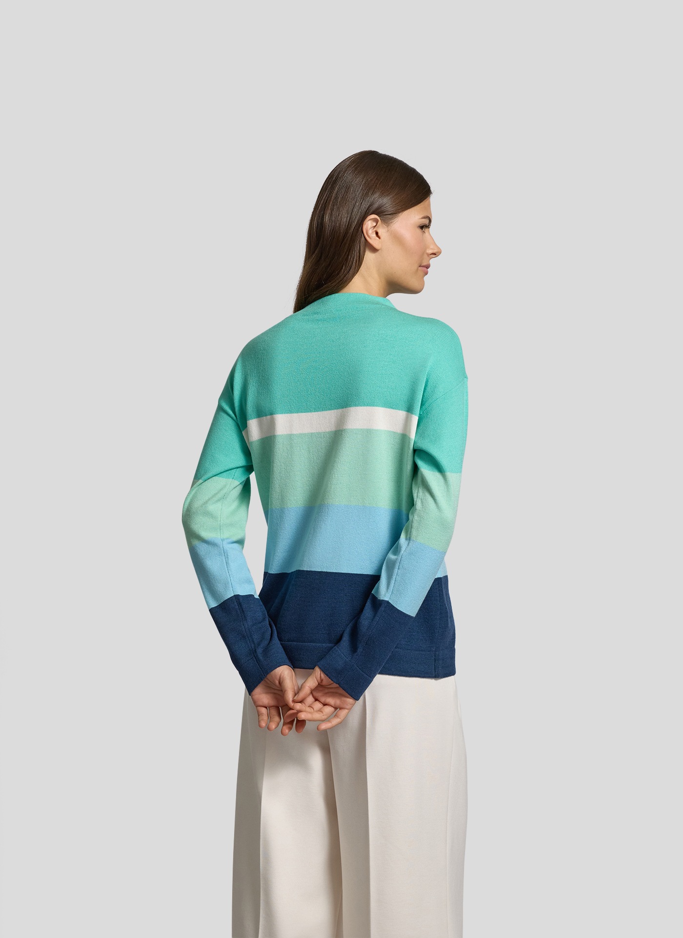 Rabe Strickpullover »Rabe Pullover mit farbenfrohen Blockstreifen und Stehkragen«