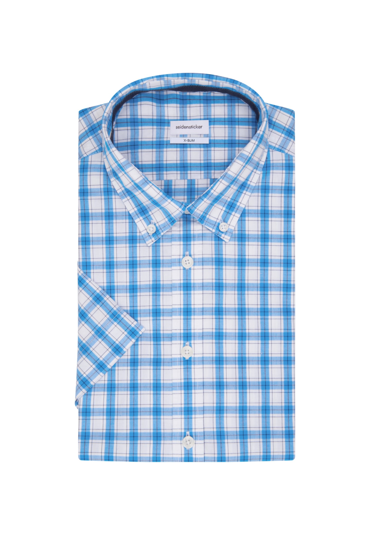 seidensticker Businesshemd »Schwarze Rose«, Regular Kurzarm Button-Down-Kragen Karo