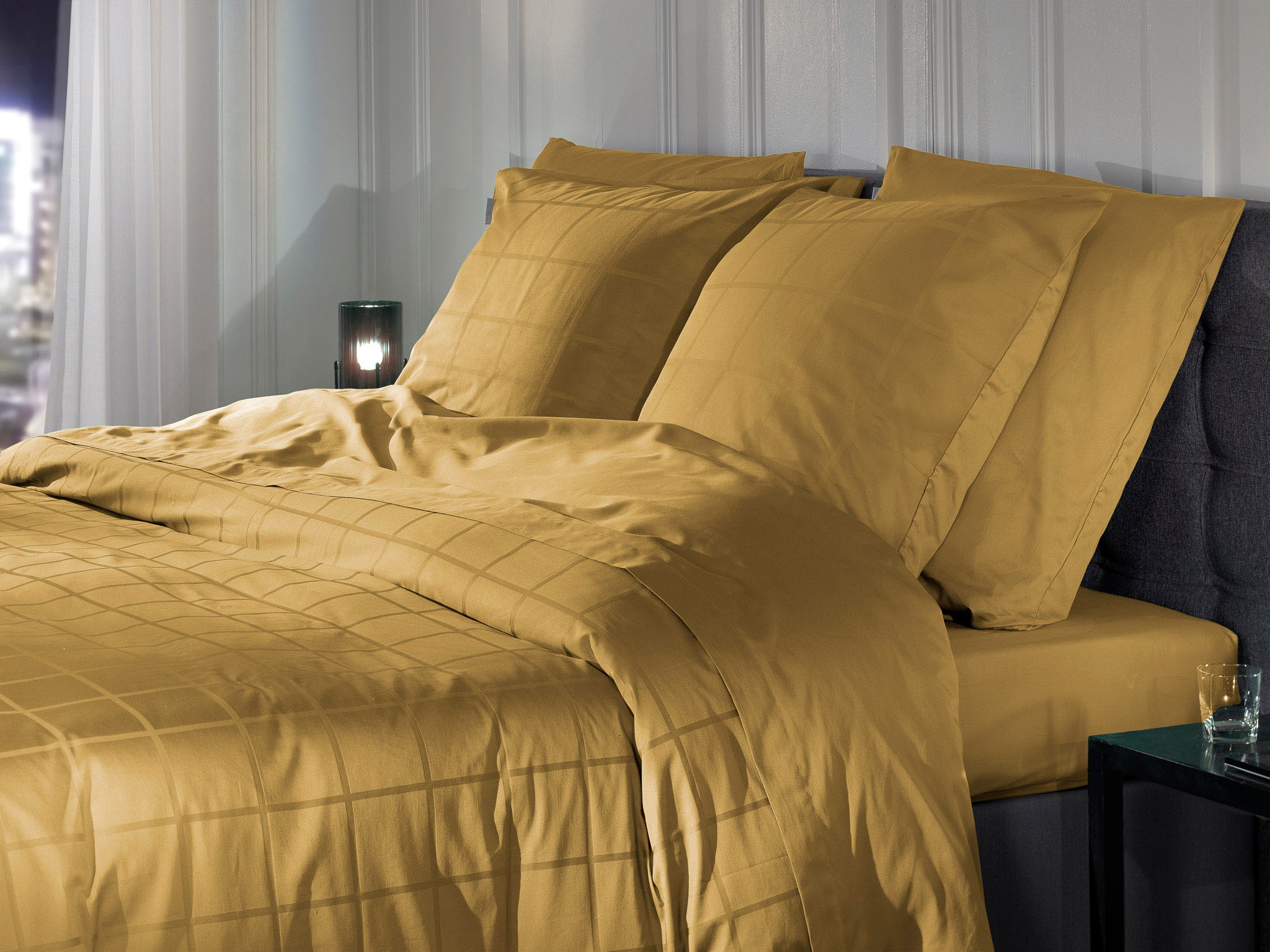 Thumbnail - Heckett & Lane Wendebettwäsche "Diamante" 2 Stk. tlg. kariert, hochwertiges Mako-Satin, Bettwäsche ab 135x200 cm.