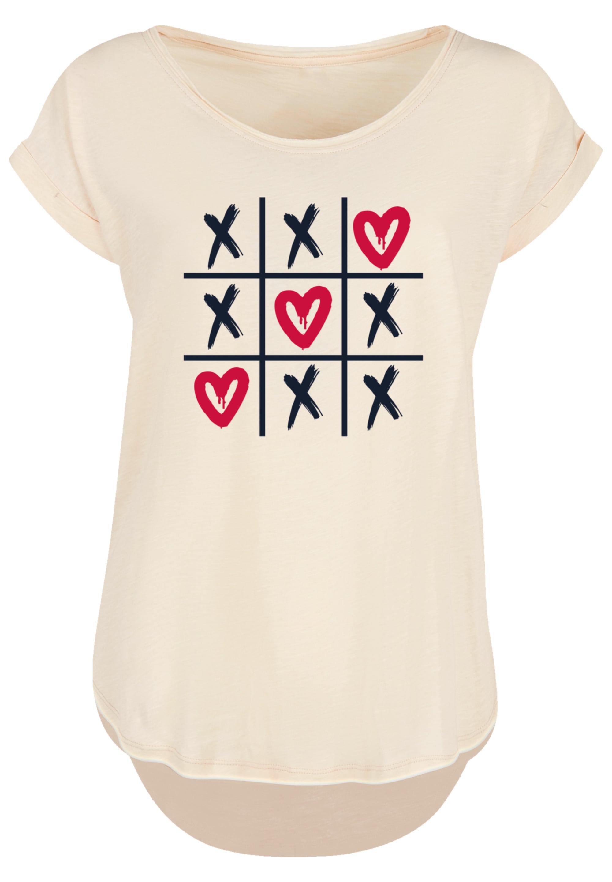 F4NT4STIC T-Shirt »Valentinstag Herz Tic Tac Toe«, Premium Qualität