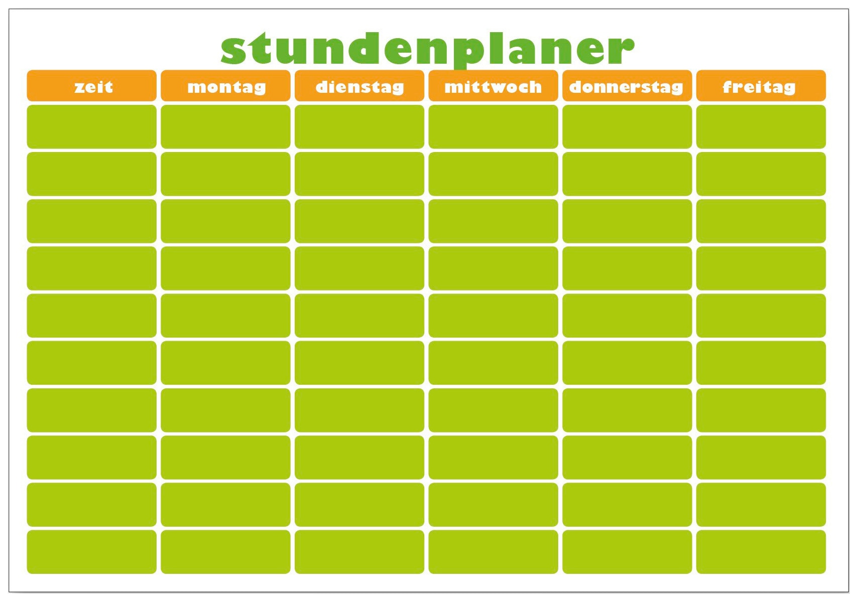 MySpotti Wandsticker »Memo Kids Stundenplaner orange-grün«, (1 St.), mit Whiteboard-Oberfläche